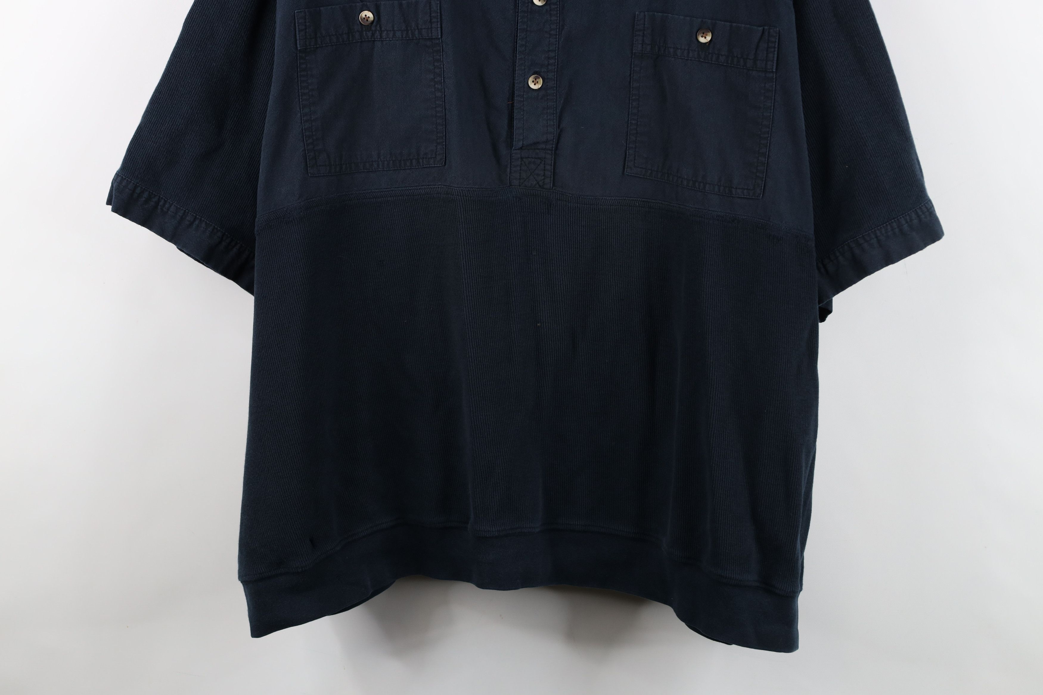 Vintage Vintage 90s Streetwear Ribbed Knit Pullover Polo Shirt Black Size US XXL / EU 58 / 5 - 3 Thumbnail