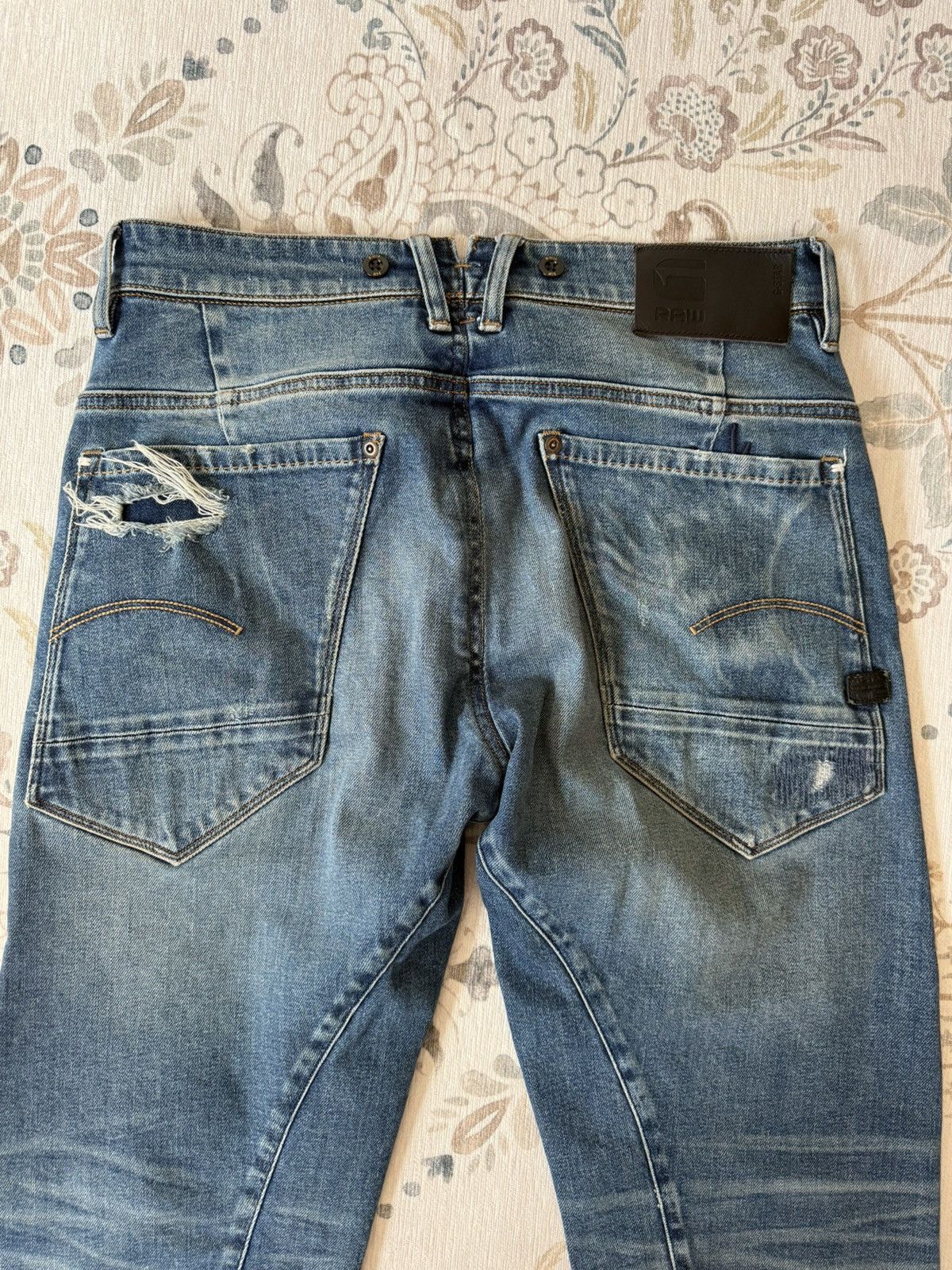 G-Star G-Star Raw Restored Denim Designer Jeans Distressed Details Size US 31 - 11 Thumbnail