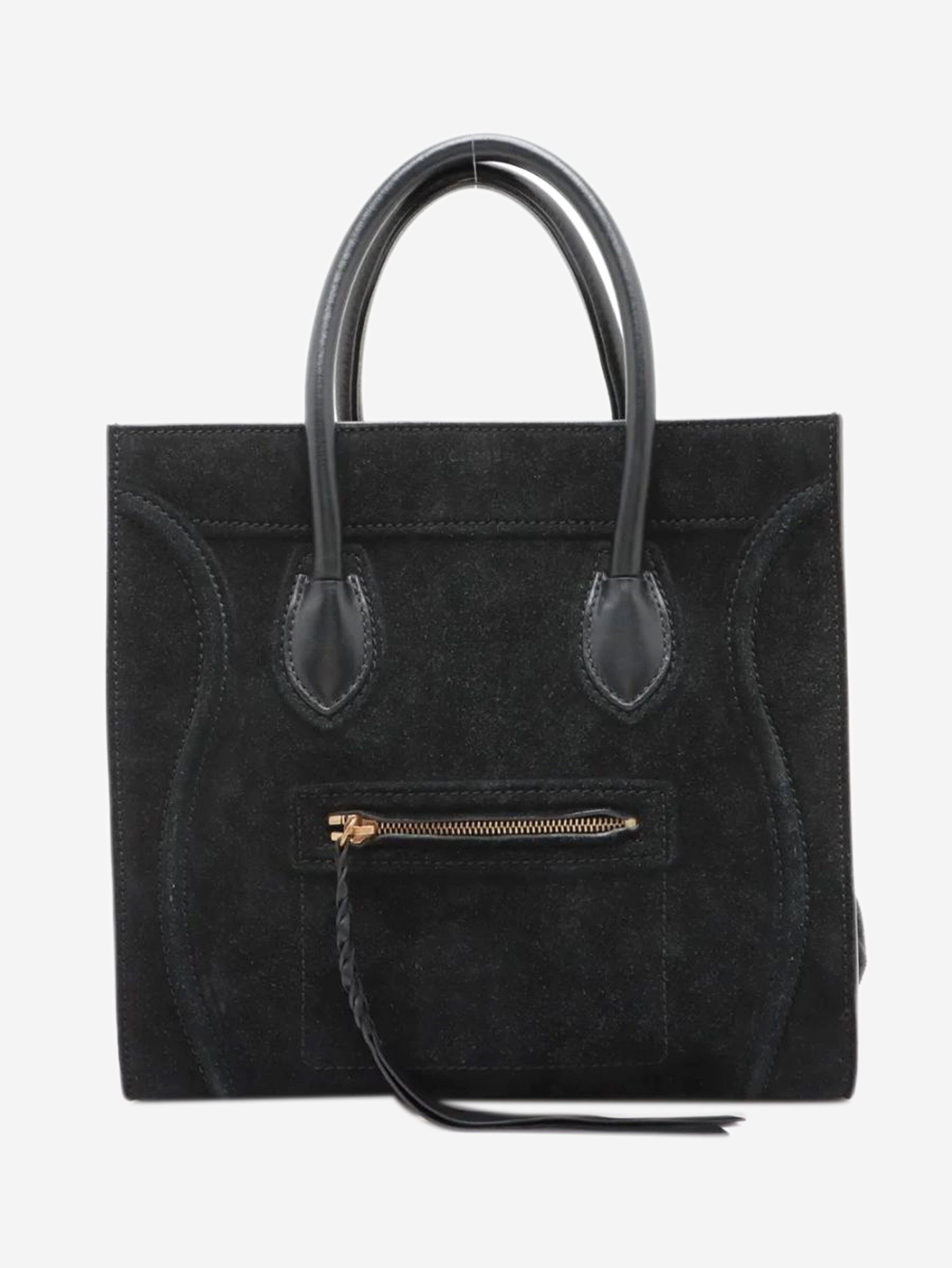 Celine Black suede Phantom luggage tote Size ONE SIZE - 1 Thumbnail