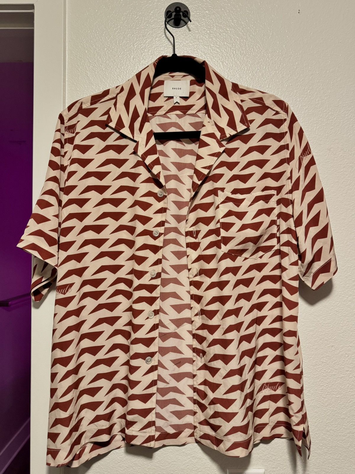 Rhude Rhude geometric-pattern satin twill shirt Size US M / EU 48-50 / 2 - 3 Thumbnail