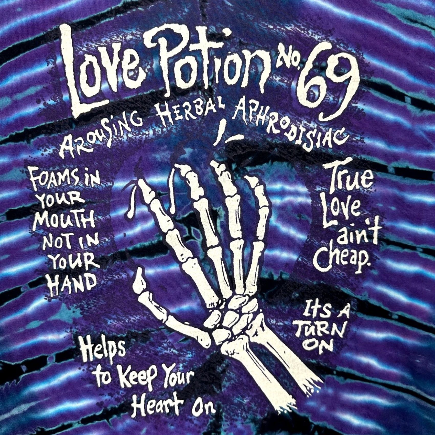 Vintage VINTAGE Oneita T-Shirt Men XL Purple Graphic Tie Dye Love Potion 69 USA Made EUC Size US XL / EU 56 / 4 - 5 Thumbnail