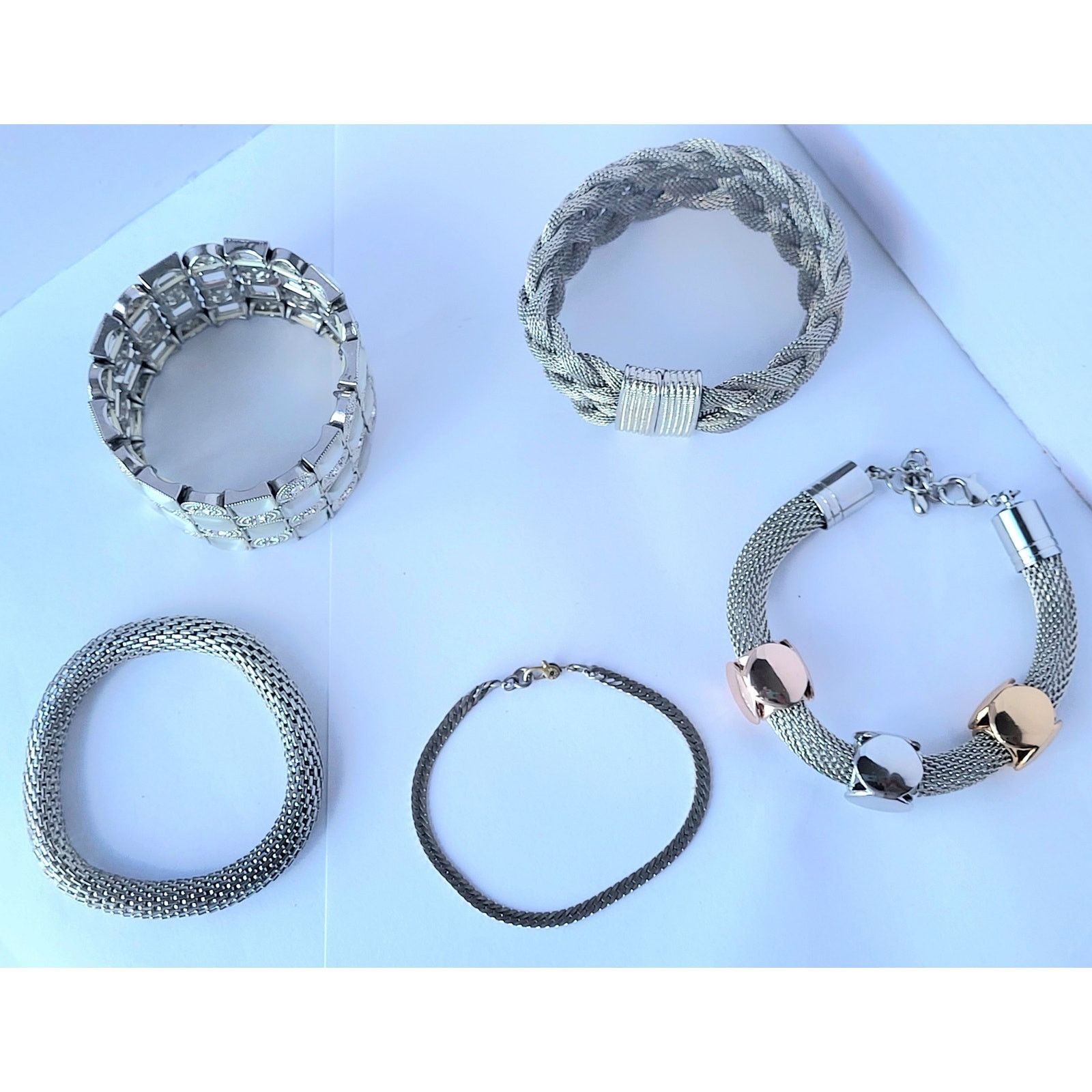 Monet Lot of 5 Silver Bracelets Monet - Kendall & James - Chicos++ Size ONE SIZE - 8 Thumbnail