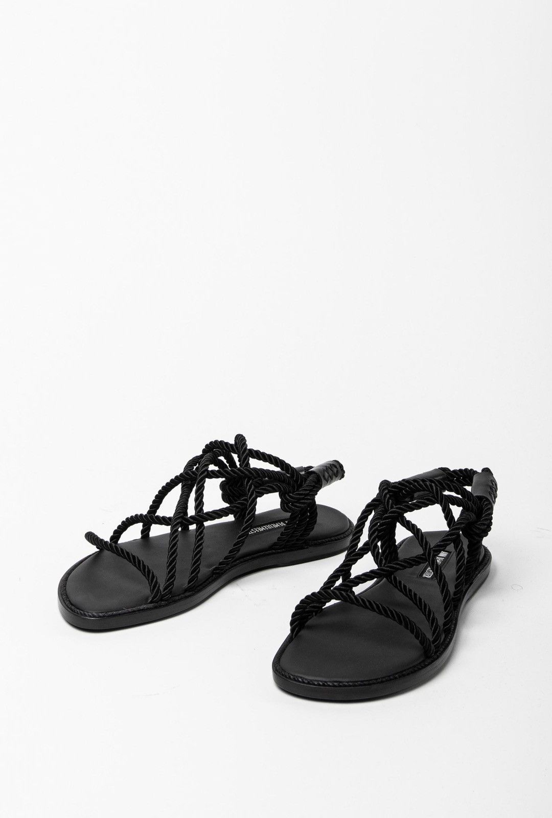 Ann Demeulemeester Ann Demeulemeester black nero leather cord strap sandals Size US 8 / IT 38 - 16 Thumbnail