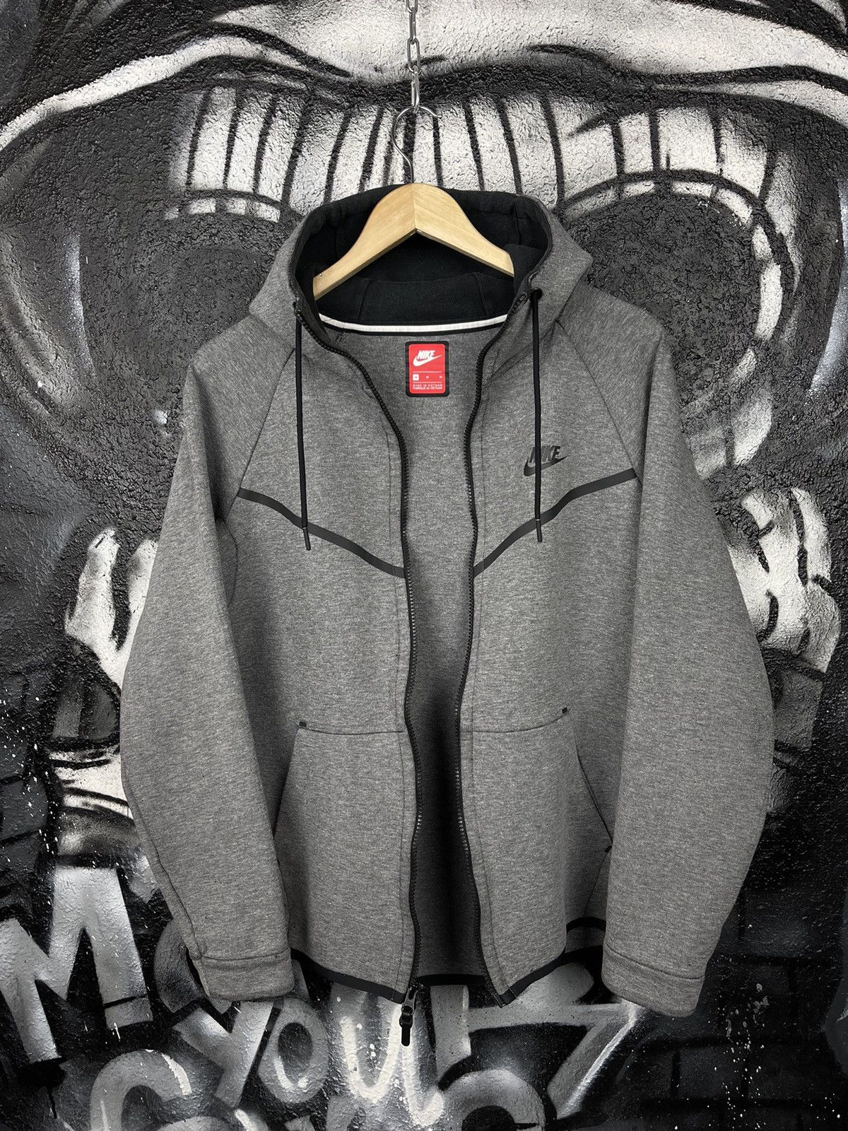 Nike Nike Tech Fleece Grey Windrunner Full Zip Hoodie Size Medium Size US M / EU 48-50 / 2 - 2 Thumbnail