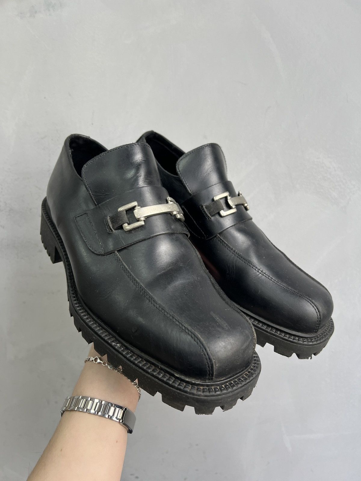 New Rock Black opium y2k leather platform boots new rock style y2k Size US 12 / EU 45 - 2 Thumbnail