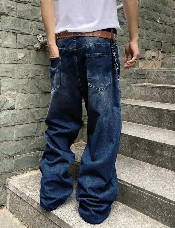 Japanese Brand Honjoh x Fujii Solid Color Simple Style Baggy Jeans Daily sh Size US 35 - 2 Thumbnail