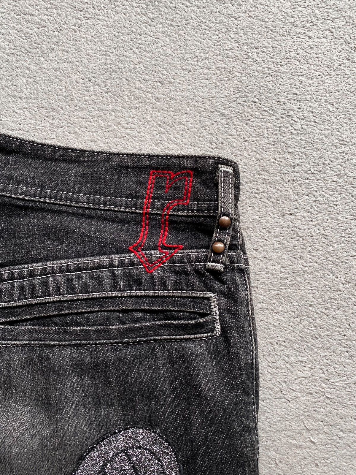 If Six Was Nine 💥Sick💥 Roen Wing Denim Flare Jeans Size US 31 - 9 Thumbnail