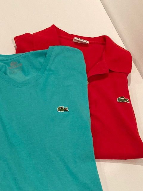 Lacoste Lacoste Polo Pique & V Neck Short-Sleeved Shirt Lot of 2 Size US XL / EU 56 / 4 - 15 Thumbnail
