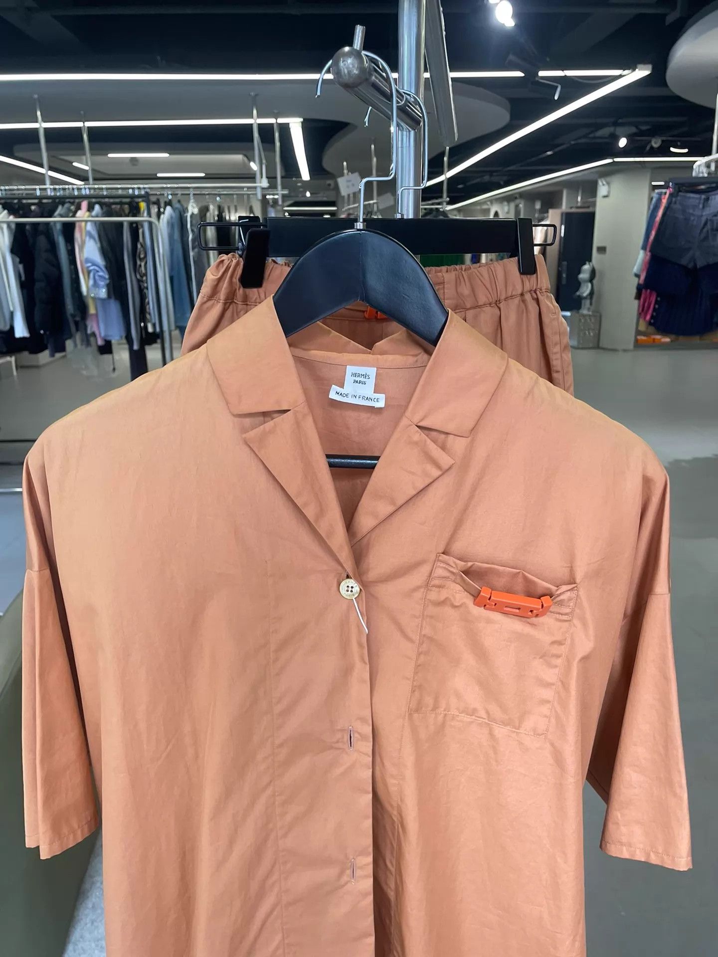 Hermes Hermes Caramel Short Sleeve Shirt & Short Set Size XS / US 0-2 / IT 36-38 - 2 Thumbnail