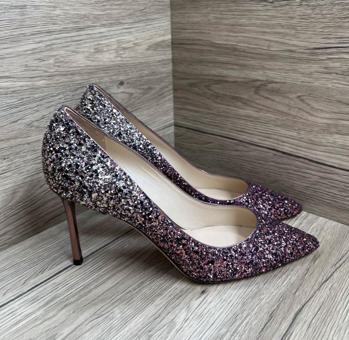 Jimmy Choo Jimmy Choo Romy Pink Gradient Sequin High Heels J41 Size US 9 / IT 39 - 3 Thumbnail