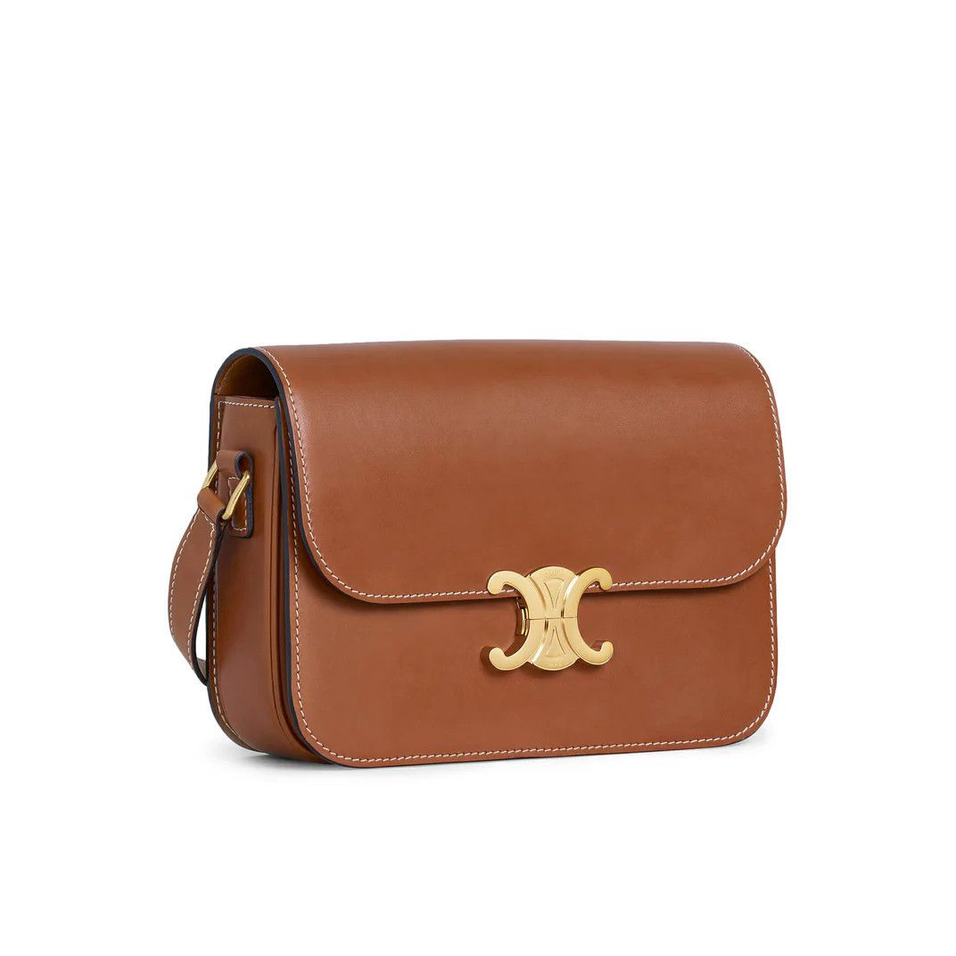 Celine CELINE Classique Triomphe $4650 Tan Leather Shoulder Bag Ne Size ONE SIZE - 2 Thumbnail