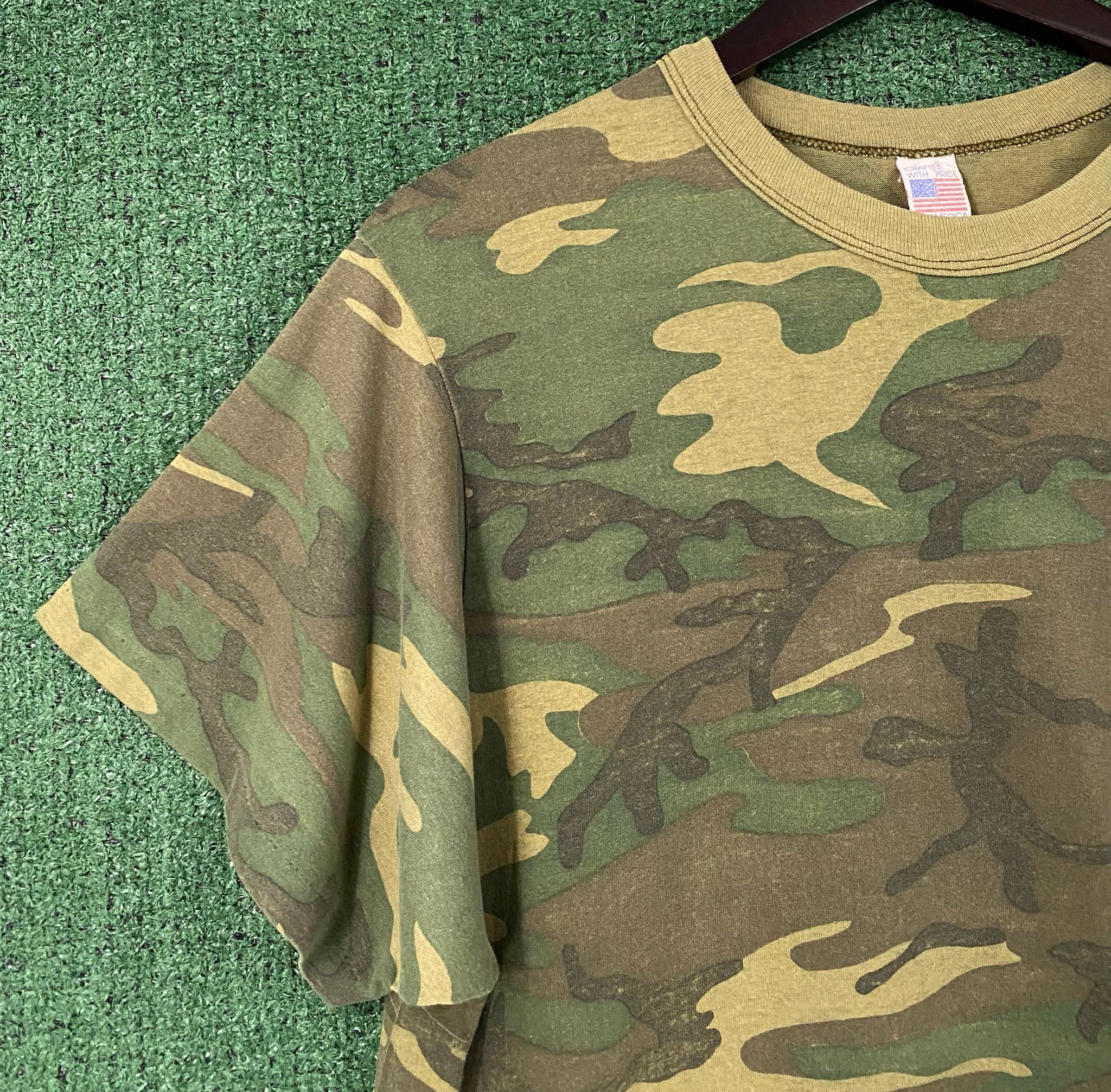Vintage 80’s Camo Camouflage Single Stitch Pocket T-Shirt Large Size US L / EU 52-54 / 3 - 3 Thumbnail