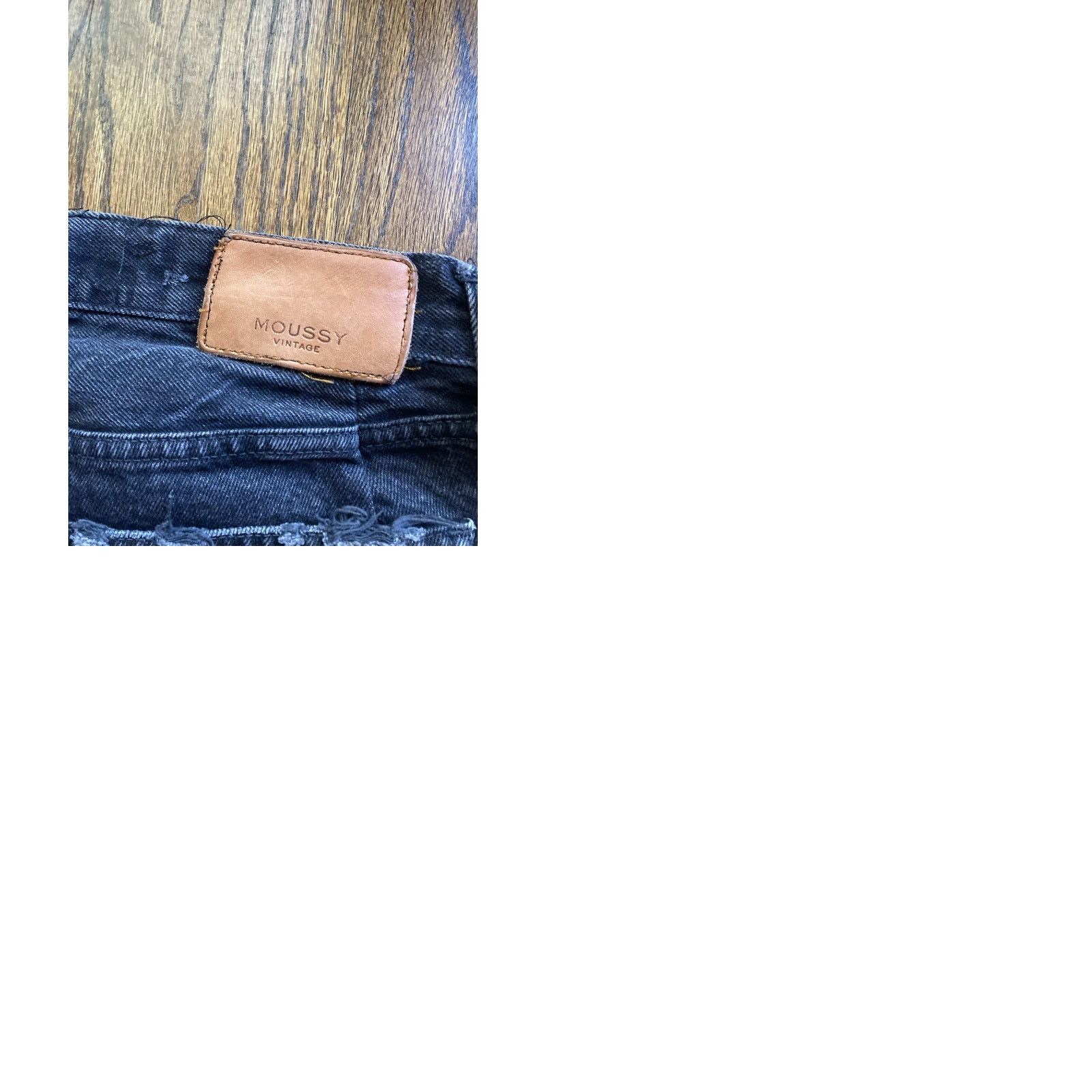 MOUSSY VINTAGE Moussy Jeans Womens Size 29 Black Raw Hem Tapered Buttonfly Distressed Japan 28in Inseam Mens? Size 29" - 9 Thumbnail
