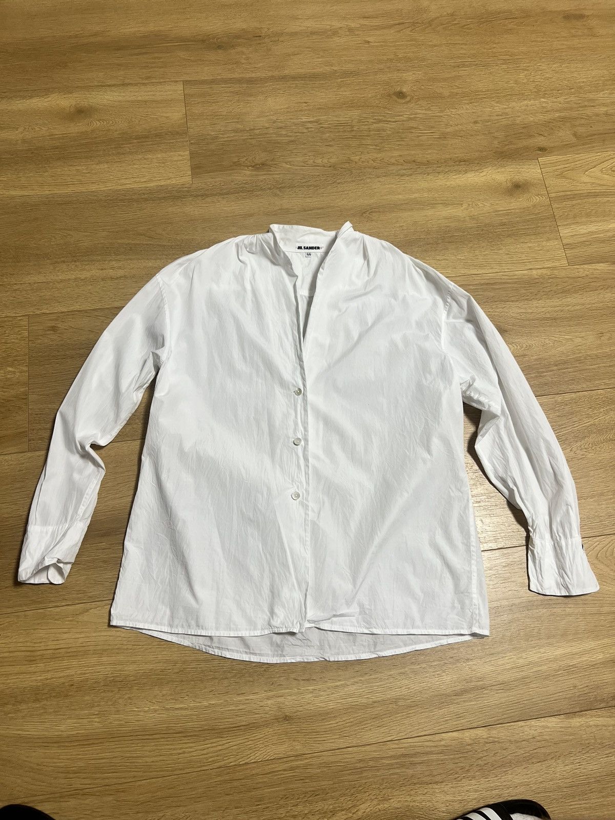 image of Jil Sander Womens Blouse Linen Shirt Size 44 in White