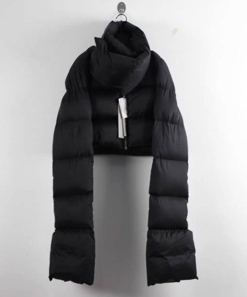 image of Rick Owens Main Line Show Bib Down Jacket in Black, Men's (Size 2XS)