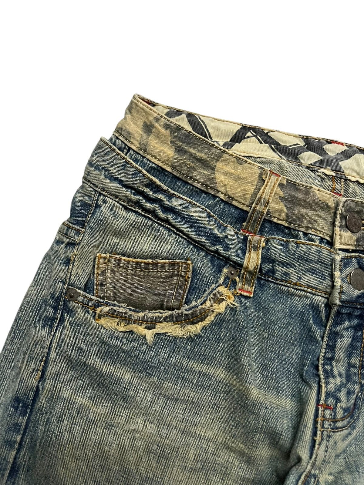 Japanese Brand Double Waist💥Rattle Trap Distressed Light Wash kapital style Size US 30 / EU 46 - 8 Thumbnail