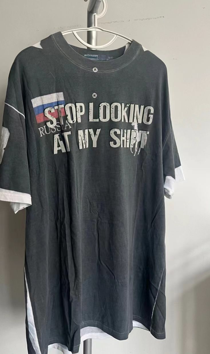 Pre-owned Vetements 2019 Ss19 Stop Looking My Shirt In Black