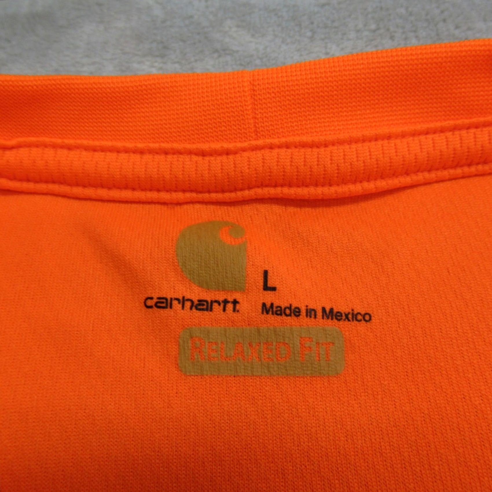 Carhartt Carhartt Shirt Men Large Orange HighVis Reflective Safety Work Pocket RelaxForce Size US L / EU 52-54 / 3 - 6 Thumbnail