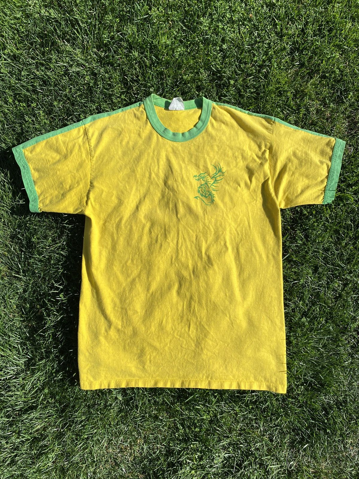 Vintage VINTAGE Y2K Dragon Ringer Tee Size US M / EU 48-50 / 2 - 6 Thumbnail