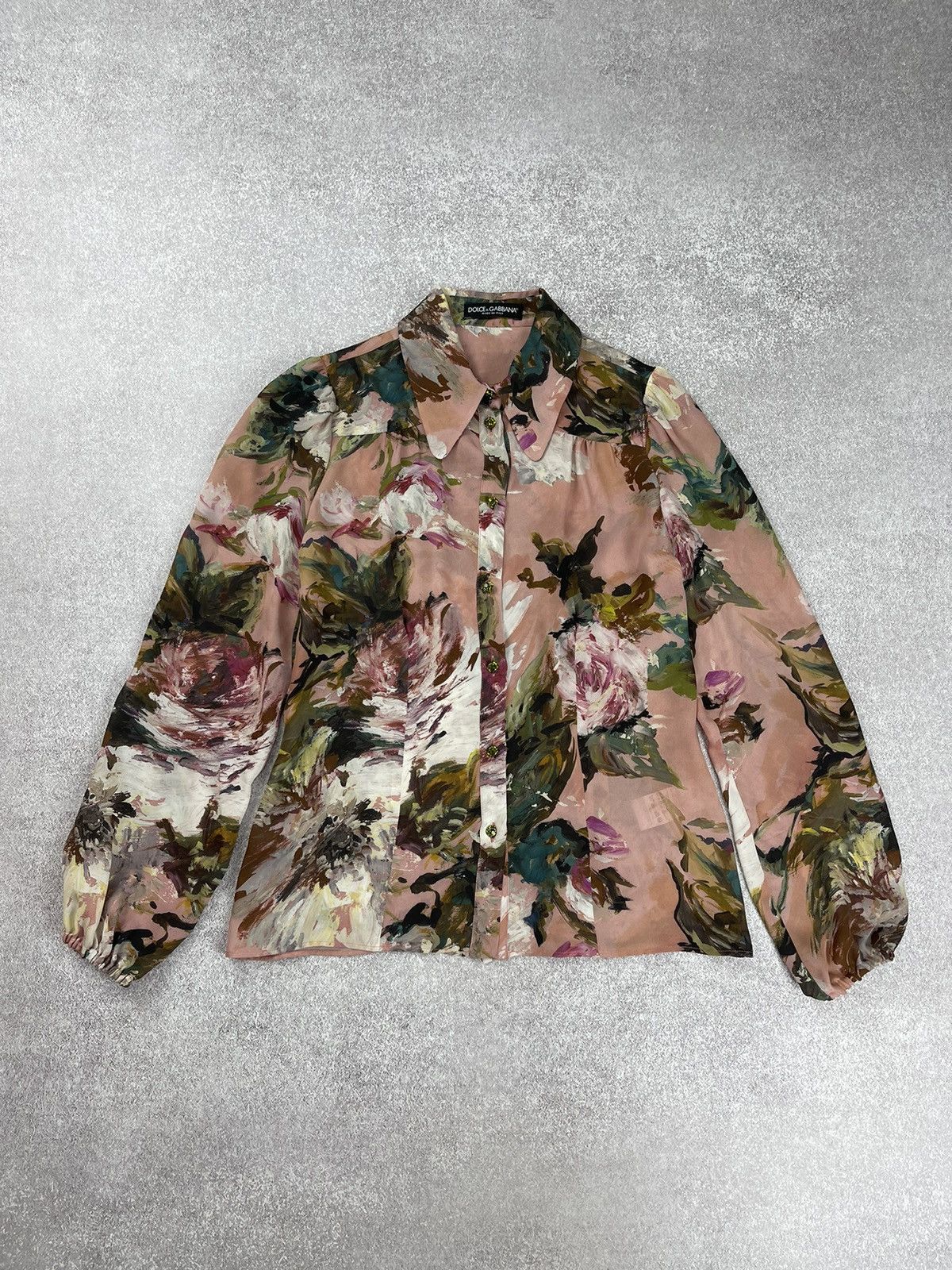Dolce & Gabbana Dolce & Gabbana Floral Print Silk Blouse Shirt Size S / US 4 / IT 40 - 1 Thumbnail