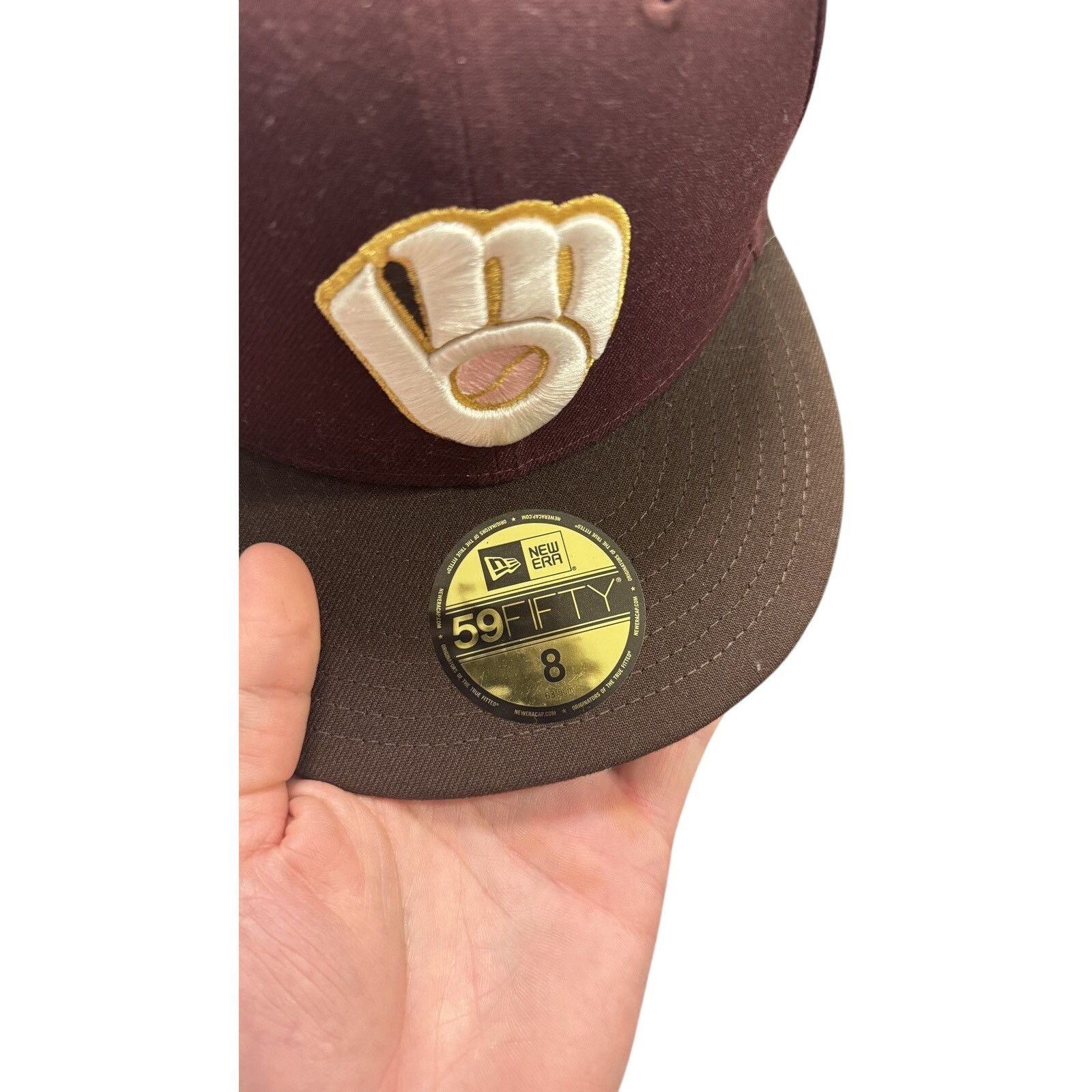 New Era New Era 59FIFTY Milwaukee Brewers Dark Cherry Hat Club Size ONE SIZE - 4 Thumbnail