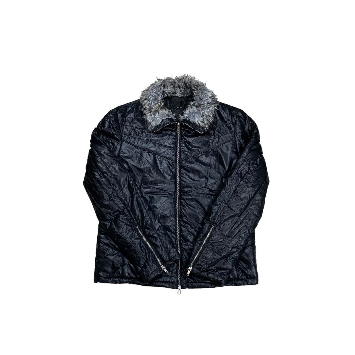 If Six Was Nine × Japanese Brand × Le Grande Bleu (L.G.B.) Spinash Fur Padded Bikers Jacket Size US L / EU 52-54 / 3 - 6 Thumbnail