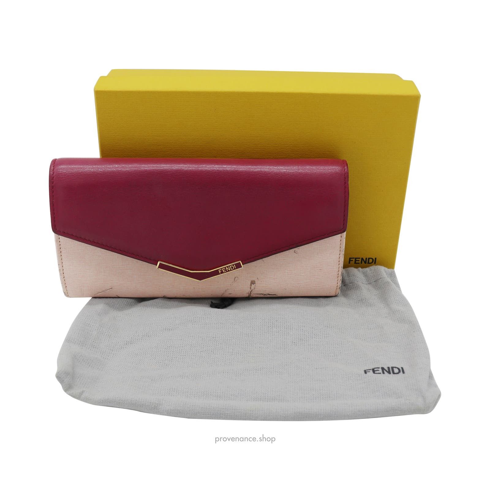 image of Fendi Long Wallet - Fuchsia Pink Leather, Women's