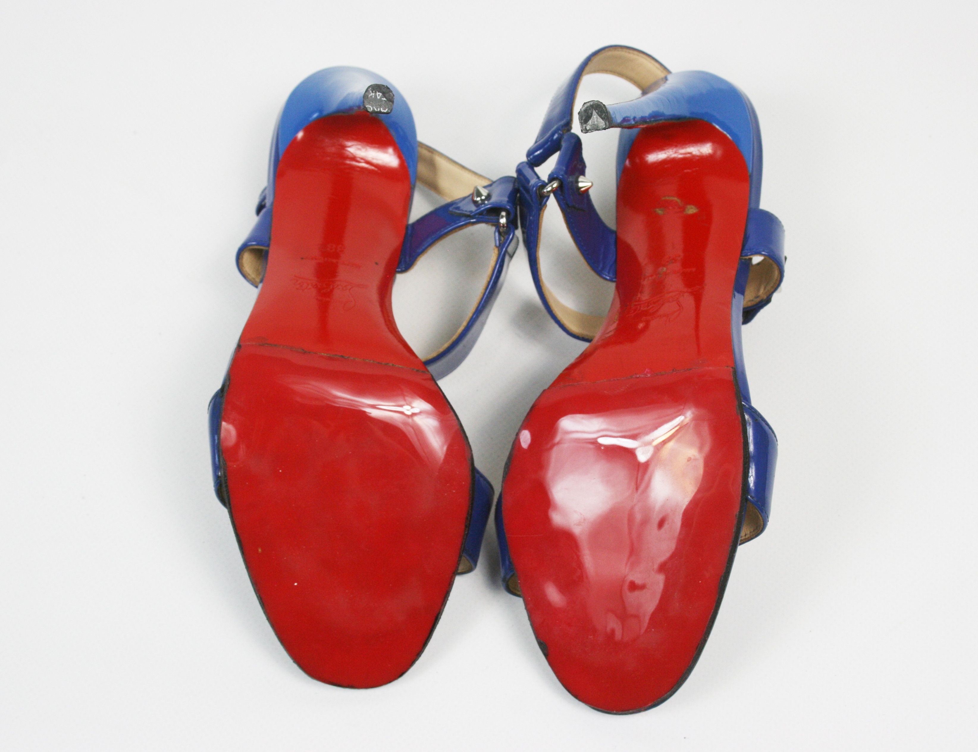 Christian Louboutin Sova Patent Leather Sandals Heels Size US 8 / IT 38 - 13 Thumbnail