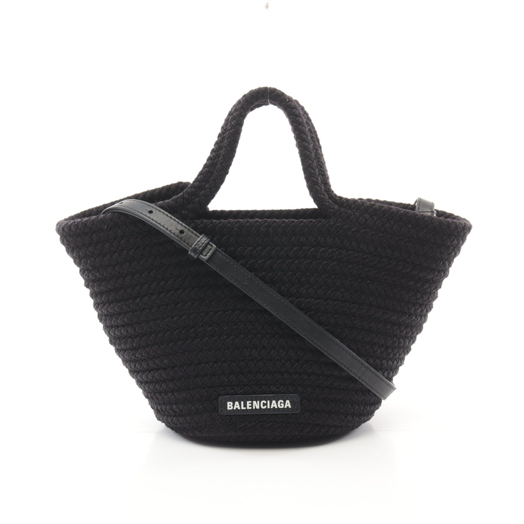 Balenciaga Balenciaga Ibiza Small Basket Bag Handbag Nylon Leather Black Size ONE SIZE - 1 Thumbnail