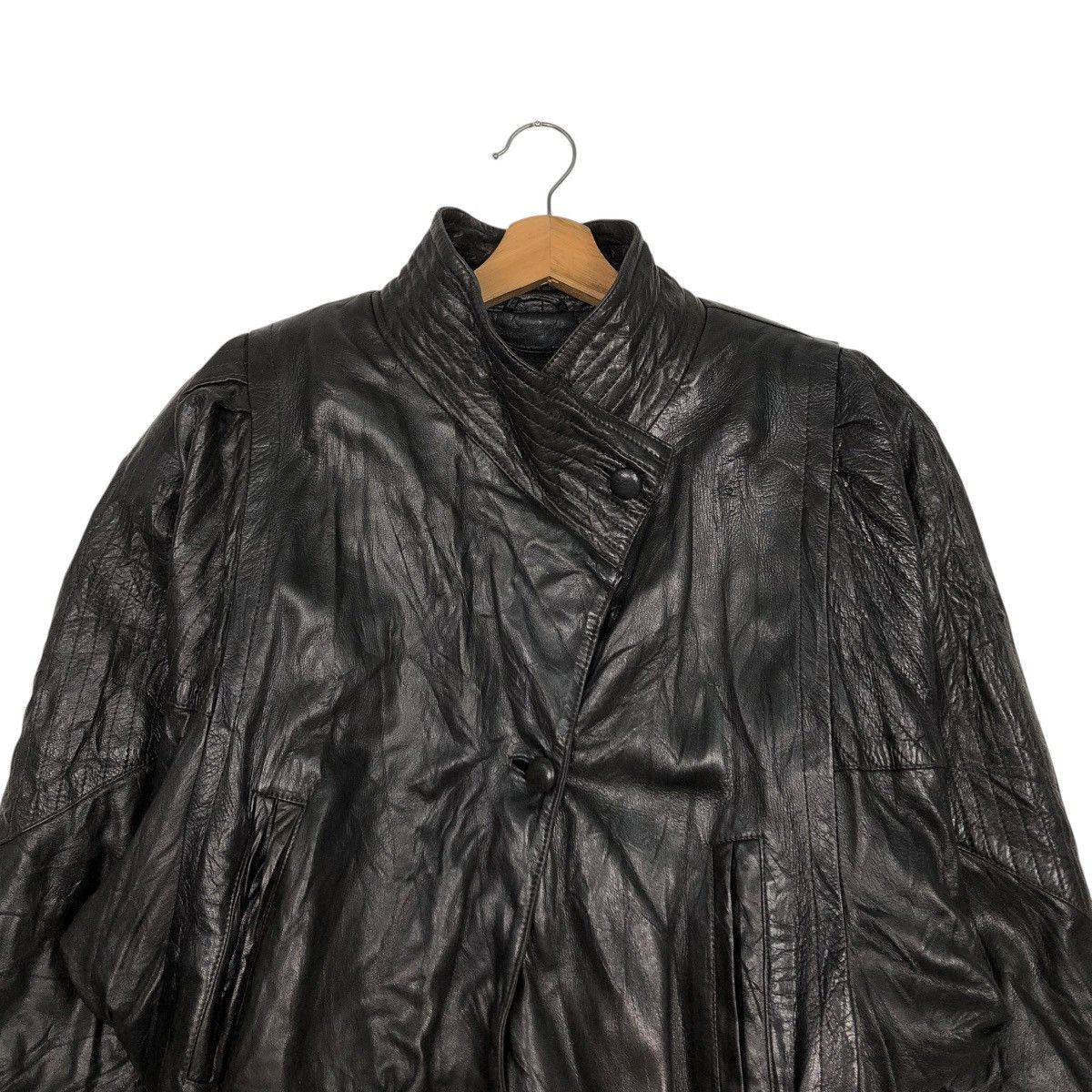 Vintage 🔥CROPPED BONDAGE BIKER LEATHER JACKET SERGE MIKO PARIS Size US M / EU 48-50 / 2 - 5 Thumbnail