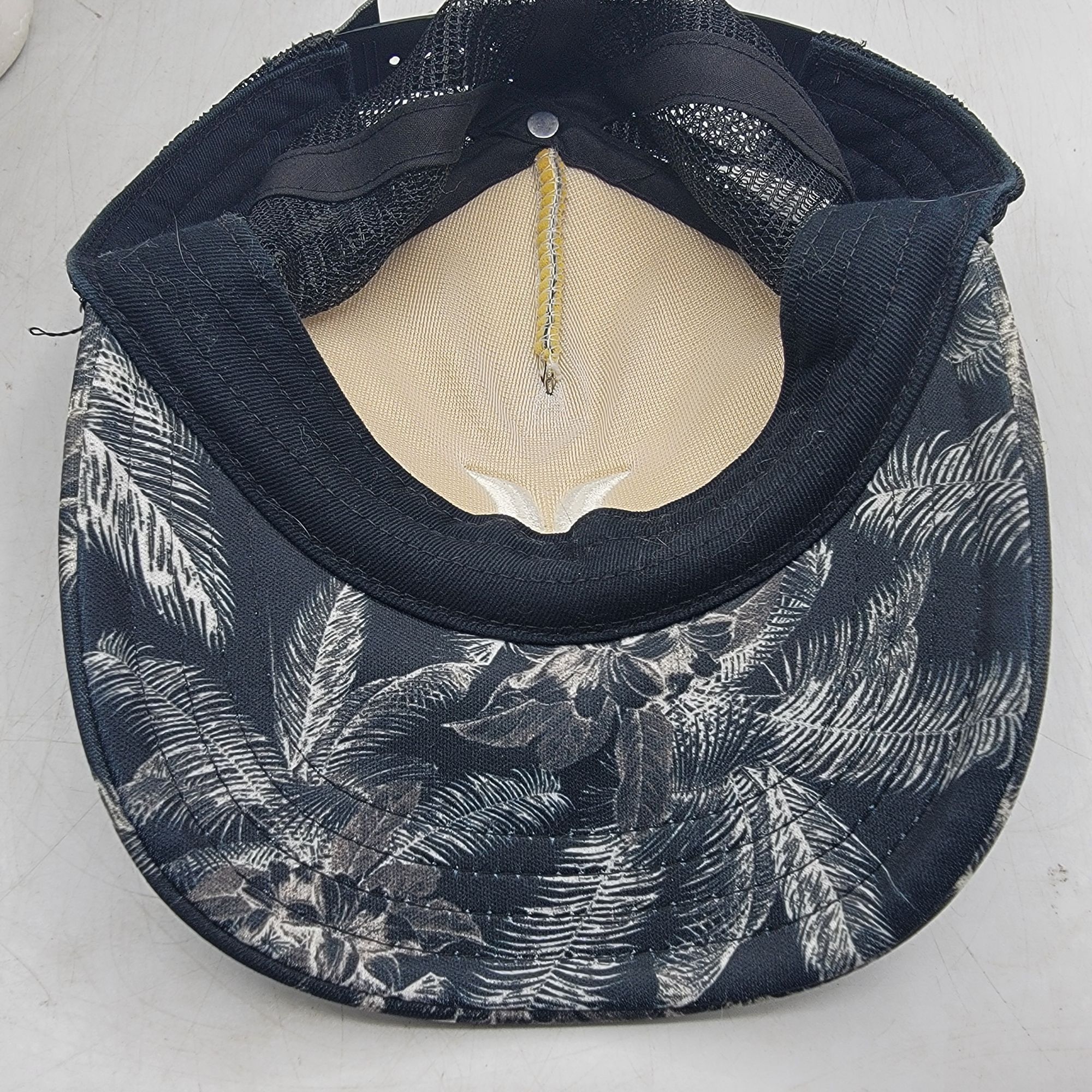 Hurley Hurley Palm Tree Print Snapback Trucker Hat Black White Adju Size ONE SIZE - 8 Thumbnail