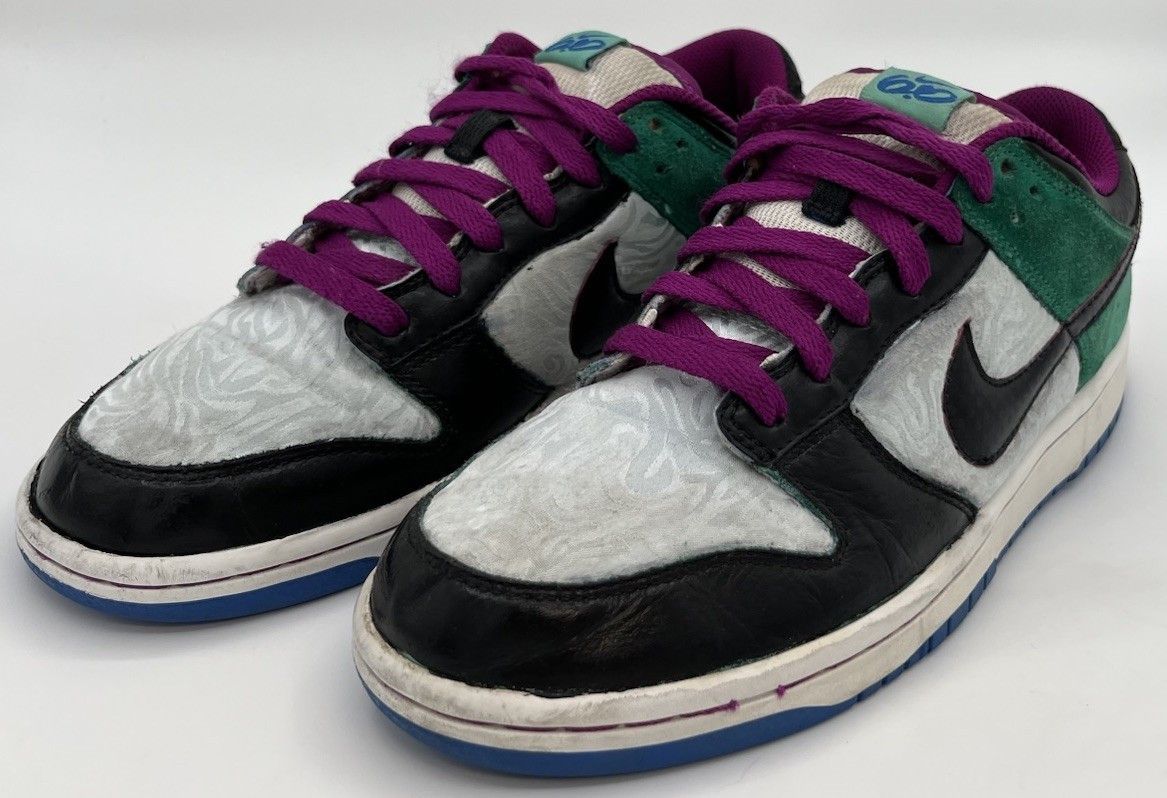 Nike Women’s Nike SB 6.0 Dunk Low 2009 Zebra Purple Teal Size 10 Size US 10 / IT 40 - 1 Thumbnail