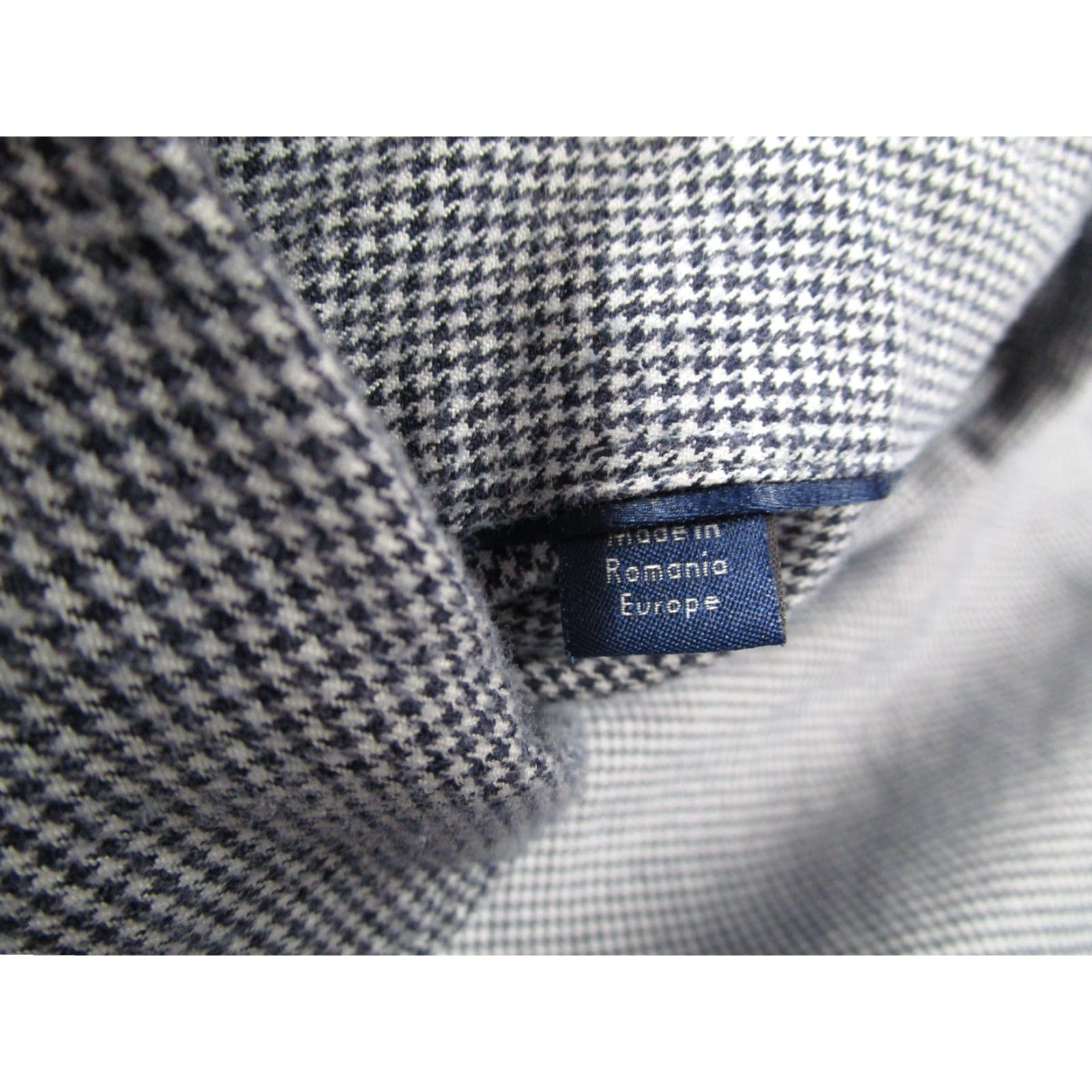 Eton Eton Shirt Mens Large Blue Slim Fit Dress Button Up Houndstooth Long Sleeve Size 42R - 5 Thumbnail