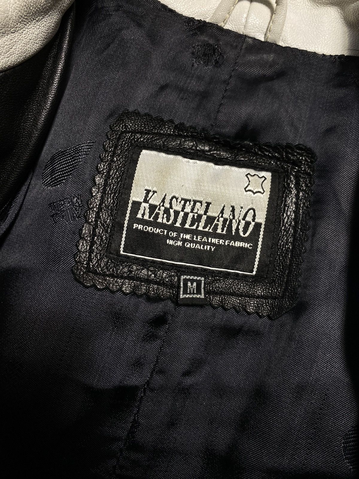 Leather × Vintage Stylish Black & White Leather Jacket - Size M Size M / US 6-8 / IT 42-44 - 10 Thumbnail