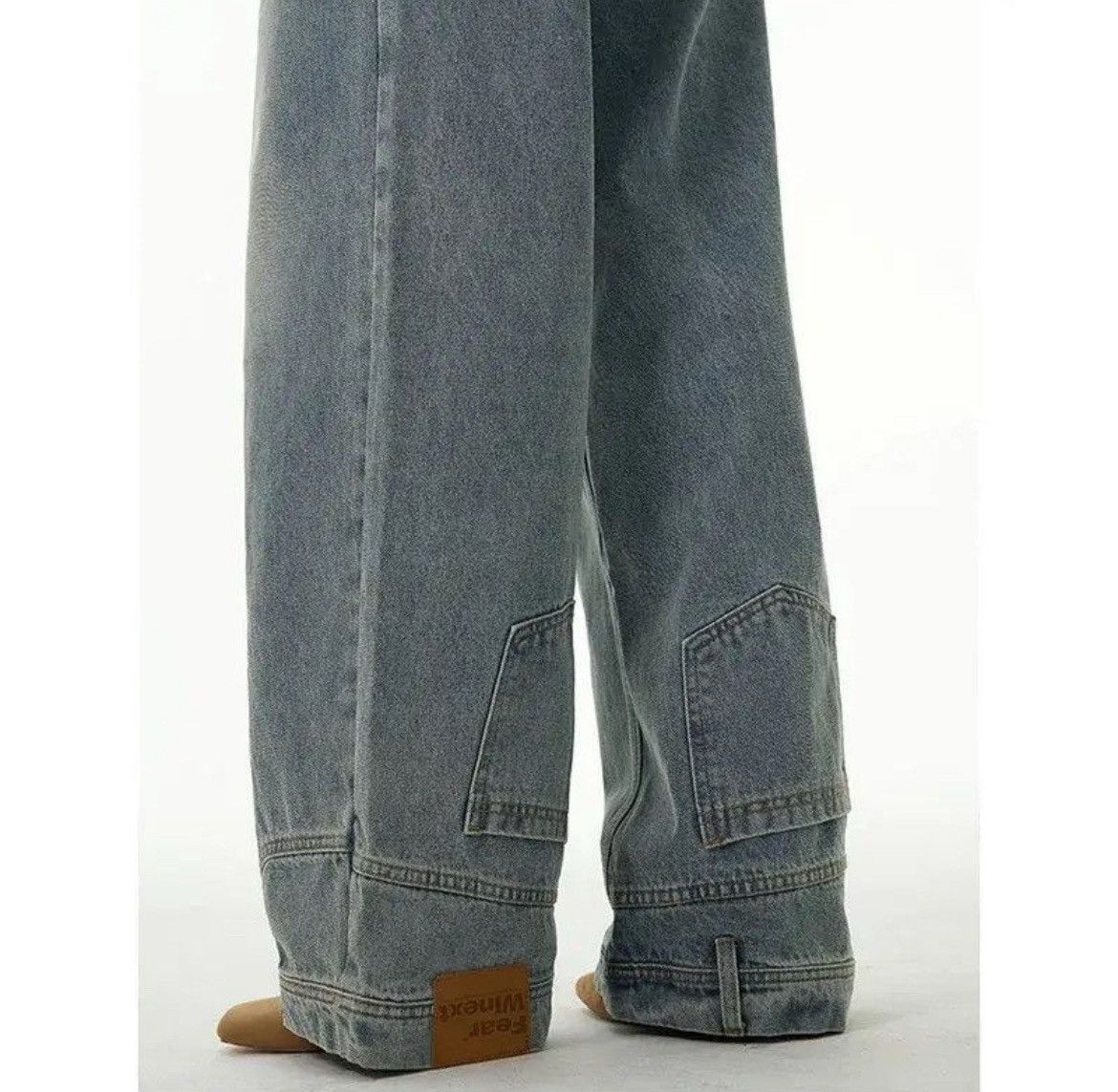 Japanese Brand High street washed straight baggy jeans Size US 31 - 6 Thumbnail