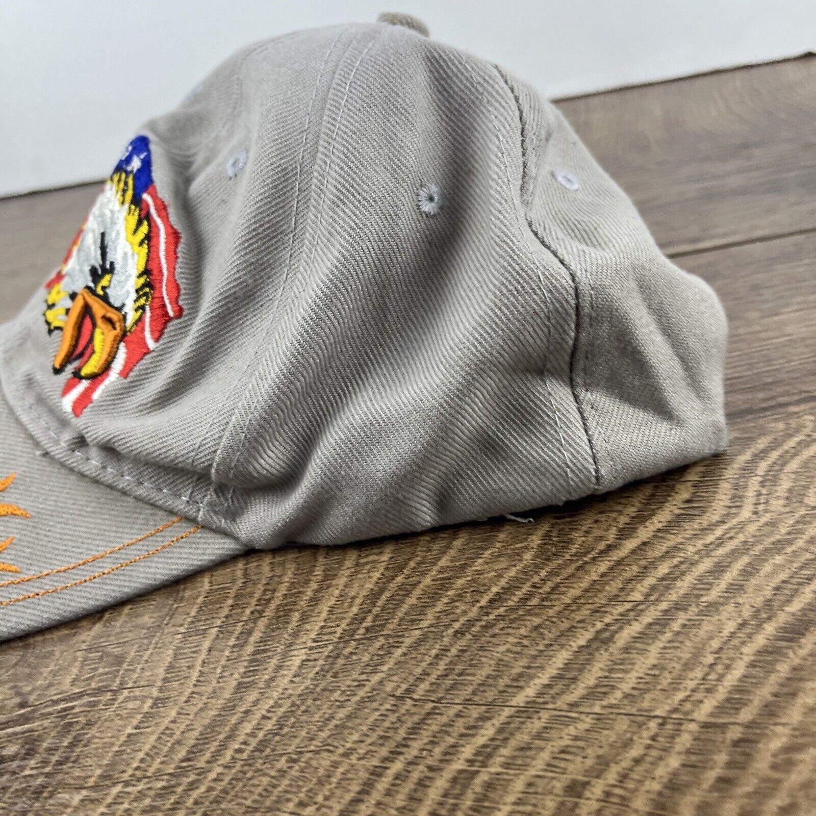 Other Bald Eagle Hat USA Flag Flames Hat Gray Hat Adjustable Adult Size ONE SIZE - 6 Thumbnail