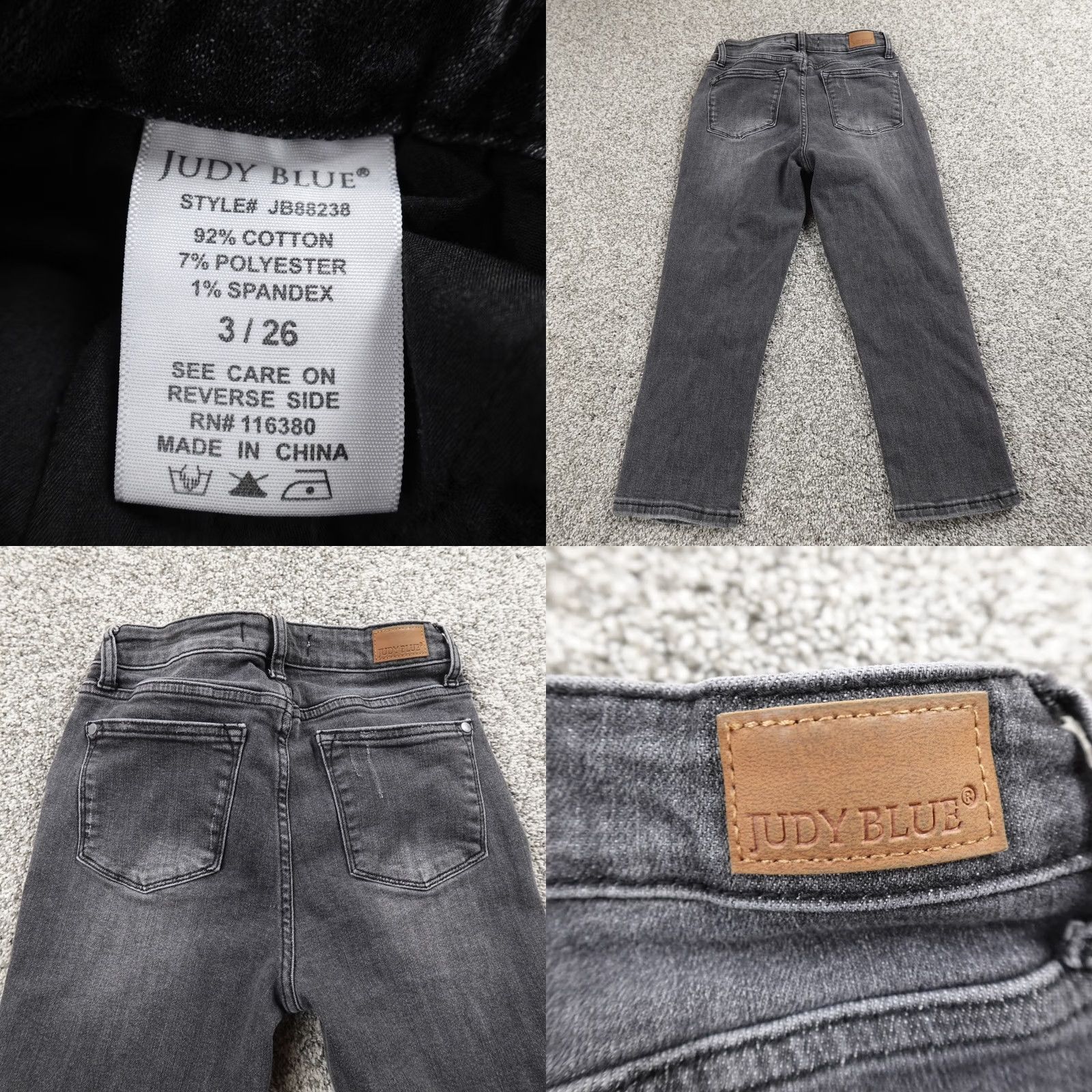 Denime Judy Blue Jeans Womens 3 Black Denim Pants Trouser Mid Rise Skinny Capri Stretch Jeans Size 26" / US 2 / IT 38 - 8 Thumbnail