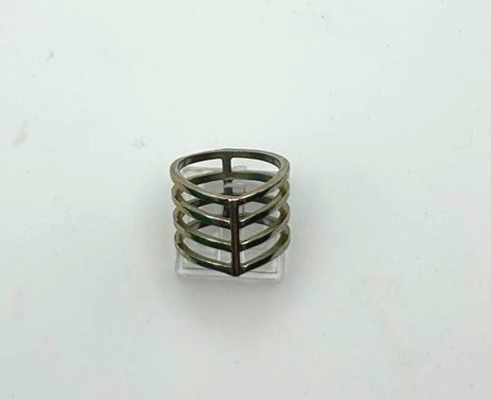 Designer Vintage Industrial Ring - Silver Tone Streetwear Jewelry Size ONE SIZE - 4 Thumbnail
