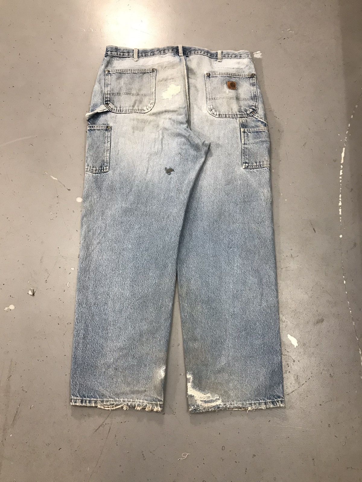 Carhartt × Vintage Vintage Carhartt B73 DST distressed double knee denim Size US 42 / EU 58 - 2 Thumbnail