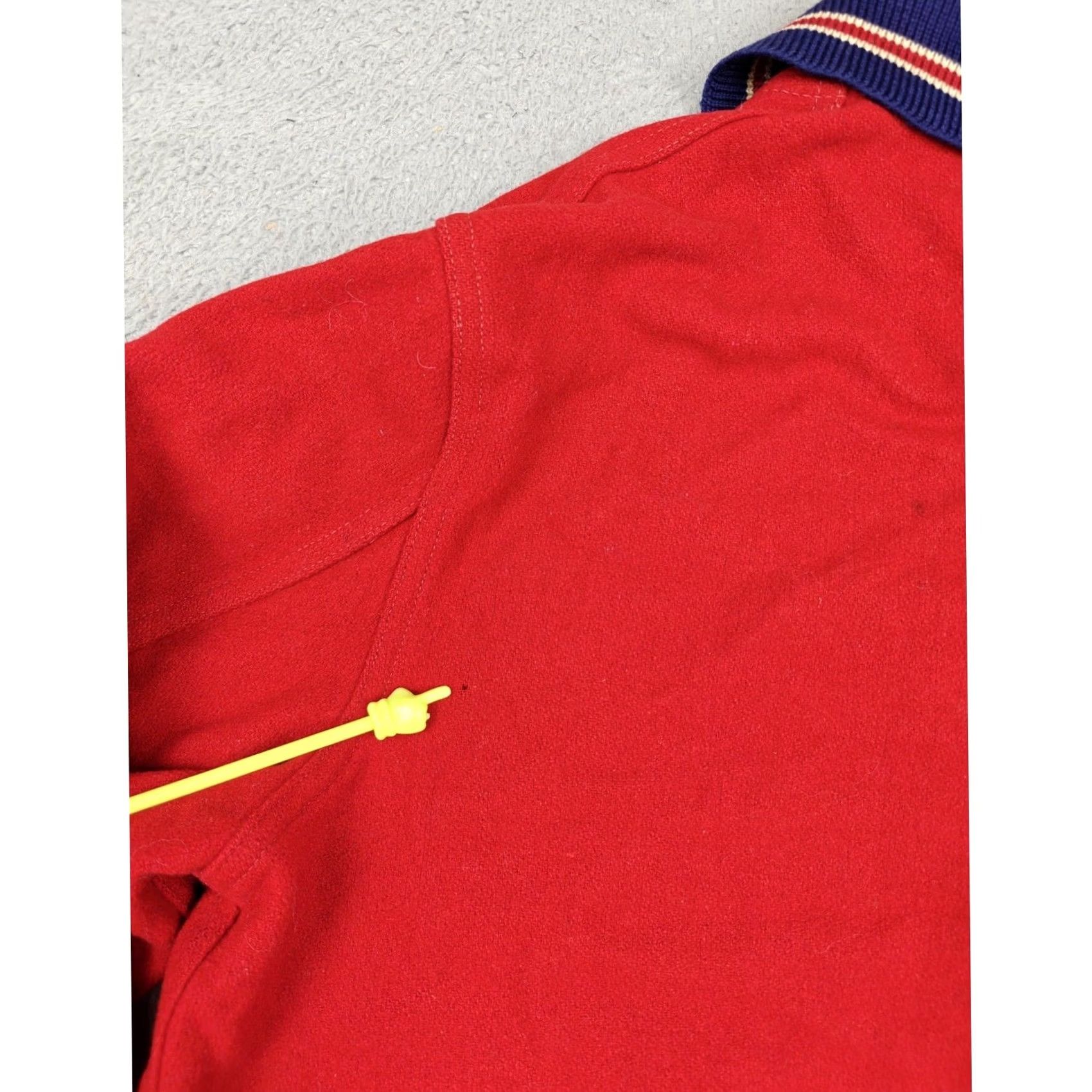 Vintage VINTAGE Whiting Jacket Mens 46 Red Wool Varsity Snap Front Rib Knit Trim Jacket Size US S / EU 44-46 / 1 - 6 Thumbnail