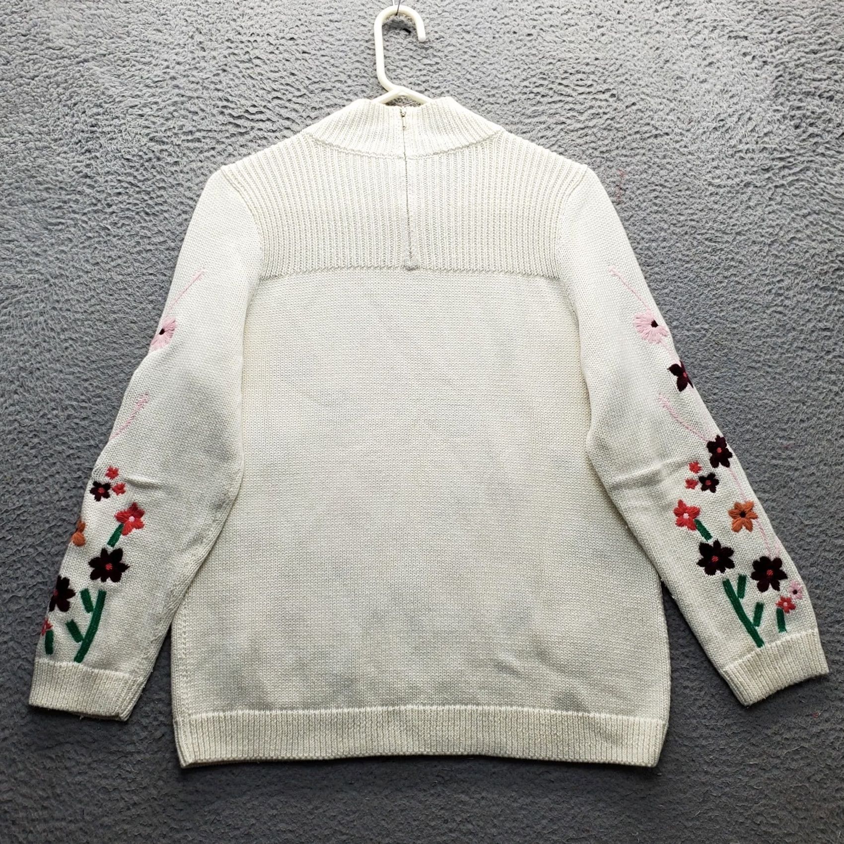 Talbots Talbots Sweater Womens Size PXL Multicolor Embroidered Floral Knit Mock Neck Casual Pullover Women Size PXL Size XL / US 12-14 / IT 48-50 - 2 Thumbnail