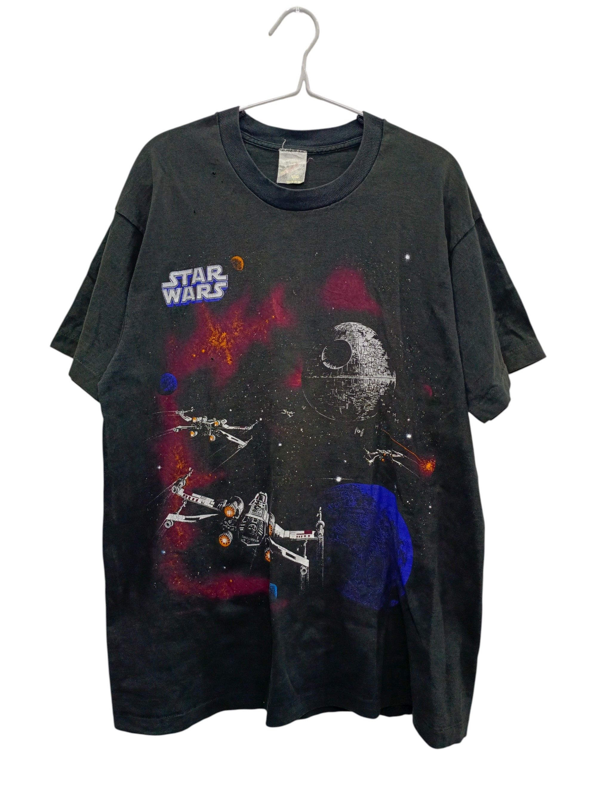 Vintage Vintage 90s Faded Star Wars Death Star Size US XL / EU 56 / 4 - 1 Thumbnail