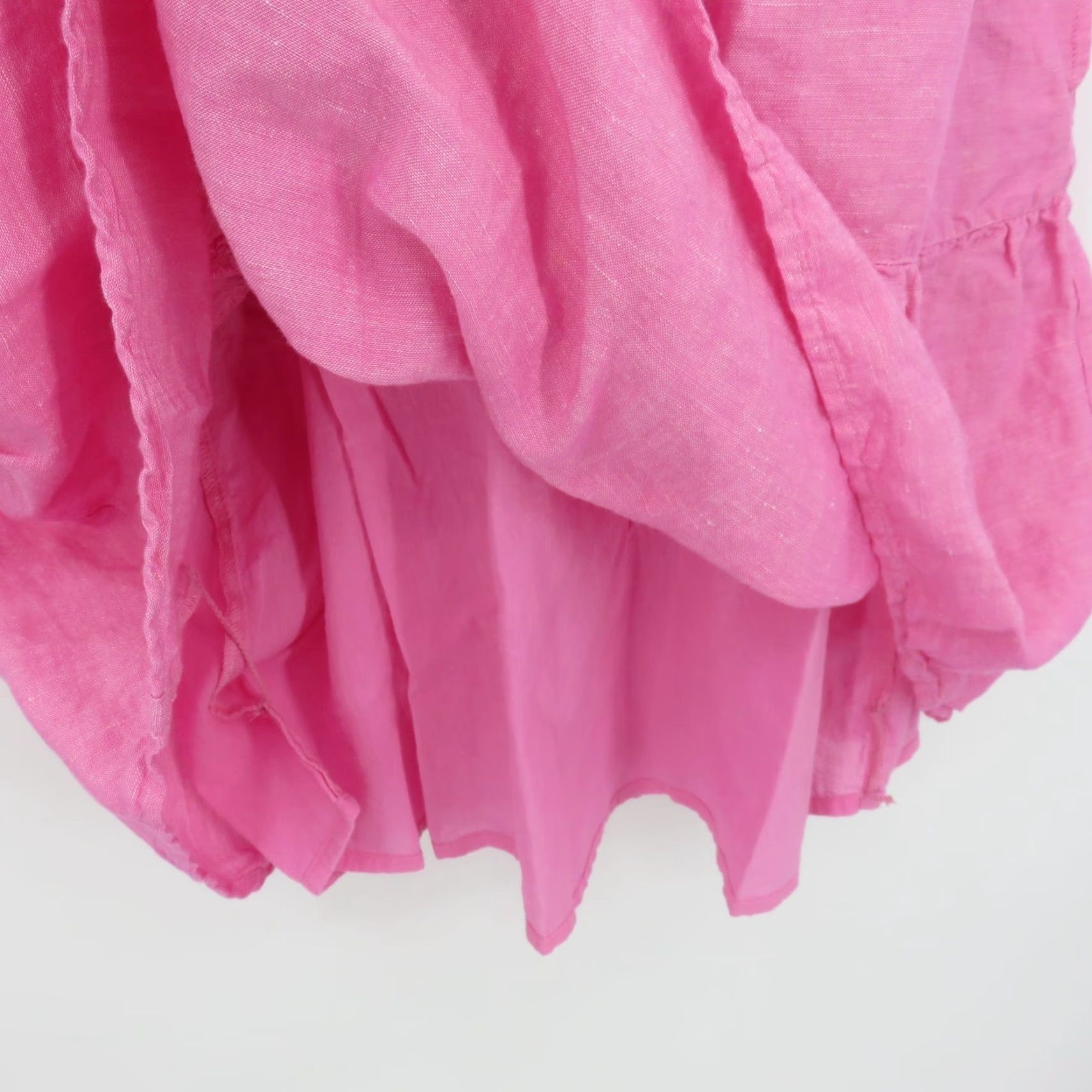 Tommy Bahama Tommy Bahama Women Small Pink Linen Blend Tiered Keyhole Sleeveless Shift Dress Shirt Dress Lady Slip Size S / US 4 / IT 40 - 6 Thumbnail