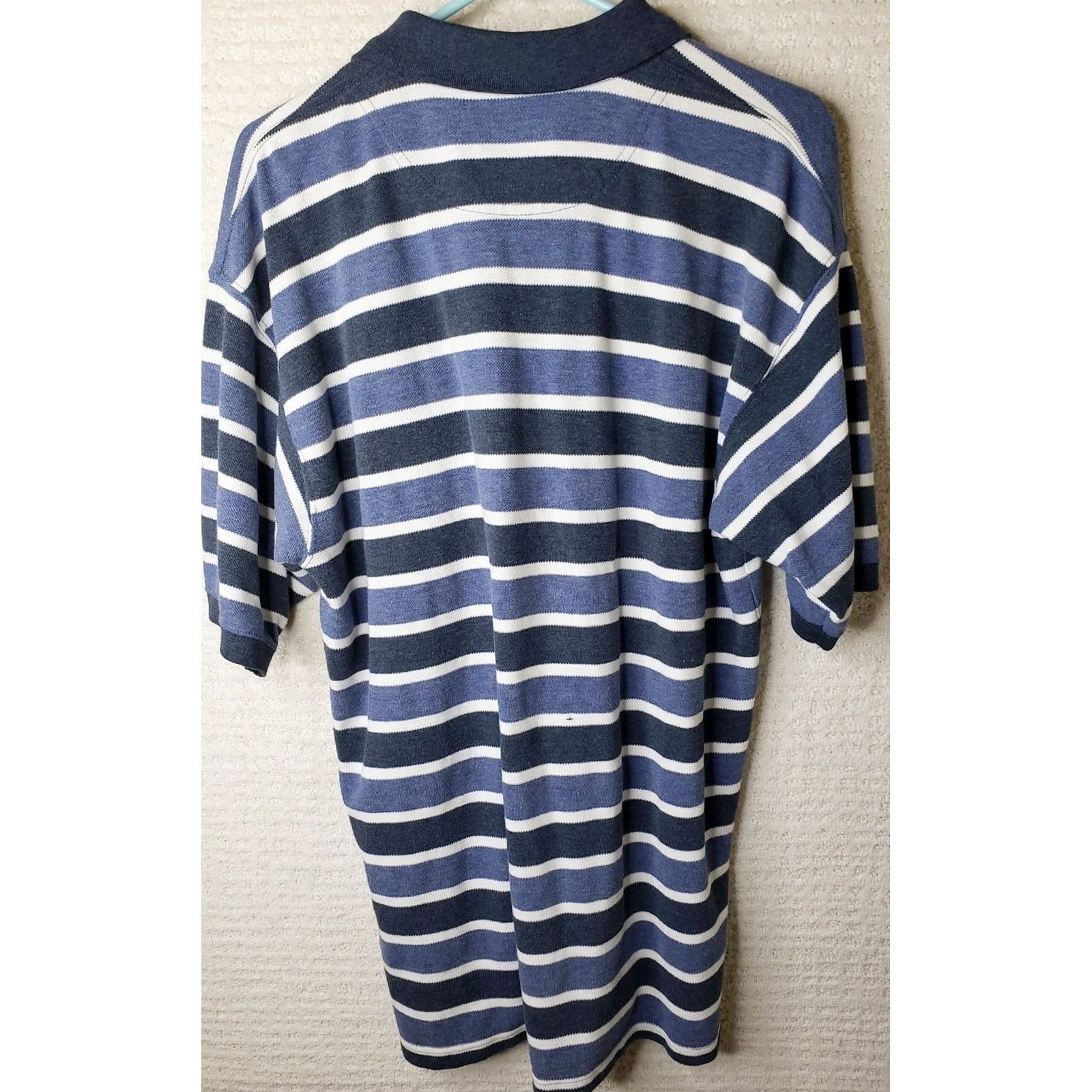 Vintage VINTAGE Duck Head Polo Shirt Men Large Blue Striped Short Sleeve 100% Cotton Embroidered Logo Button Collar Casual Golf Rugby Walking Size US L / EU 52-54 / 3 - 4 Thumbnail