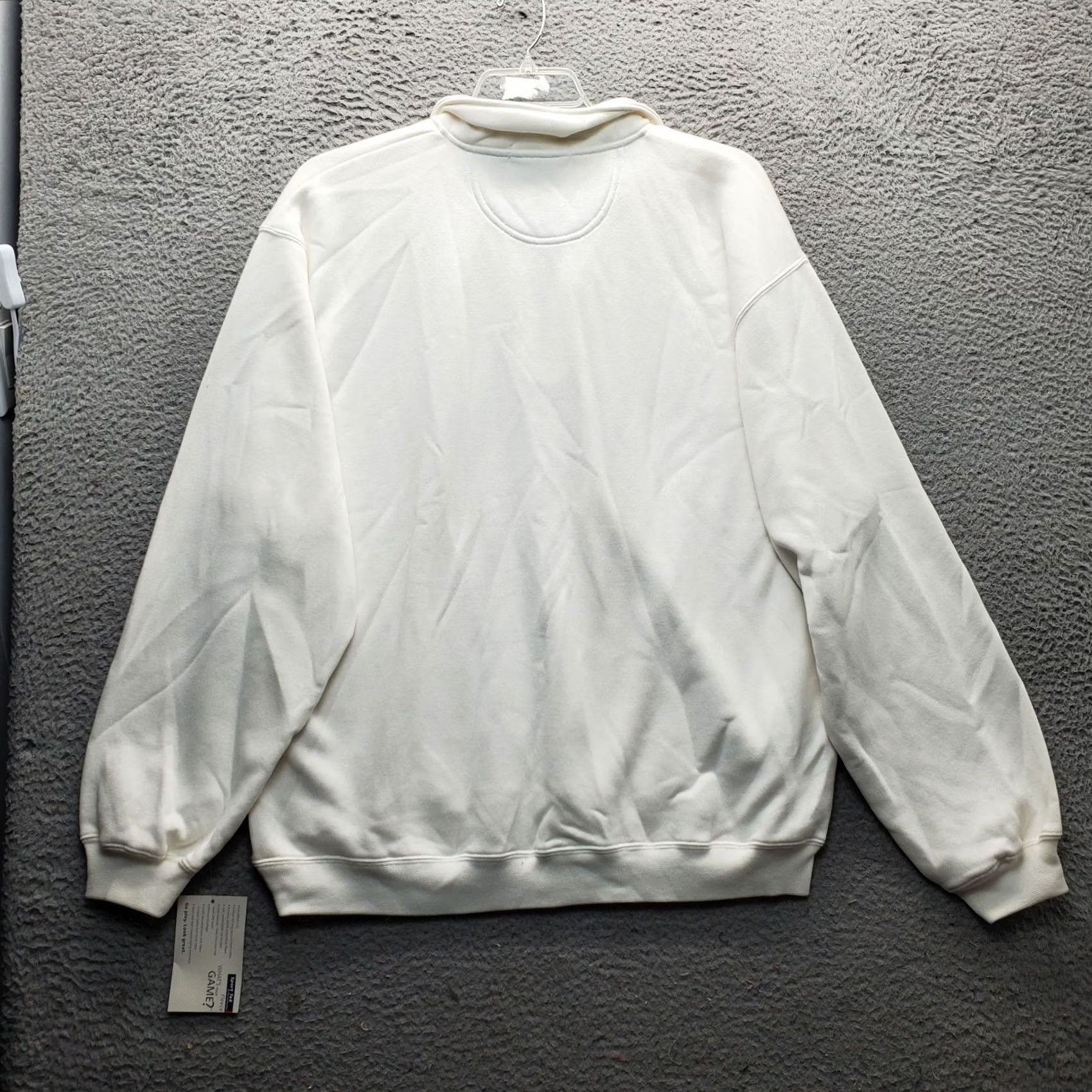Port Authority Sport-Tek Fleece Sweatshirt Men XL White Mock Neck Quarter Zip Size US XL / EU 56 / 4 - 2 Thumbnail