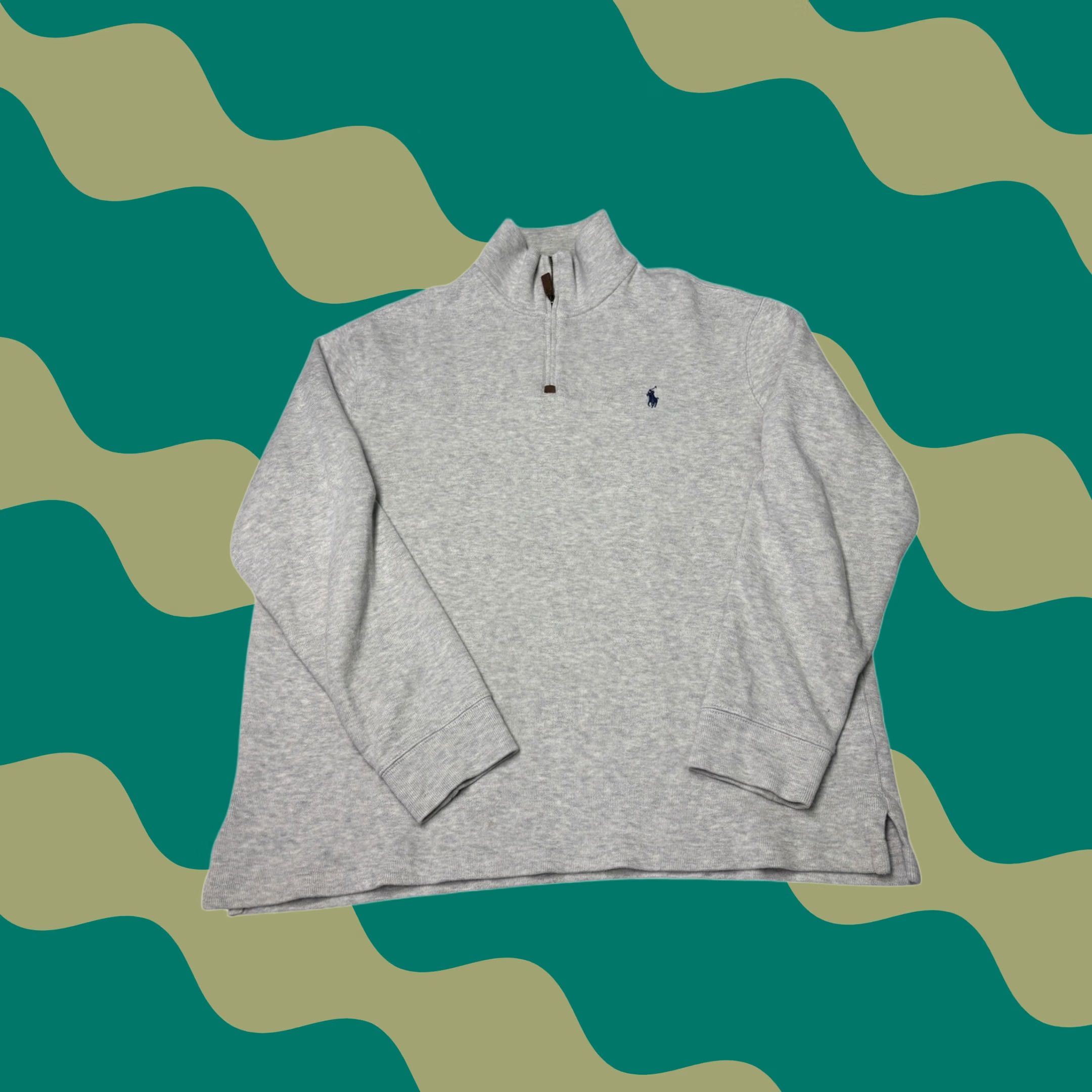 Polo Ralph Lauren Polo Ralph Lauren Sweater Mens XL Heather Grey Cotton 1/4 Zip Pullover Pony Logo Size US XL / EU 56 / 4 - 1 Thumbnail