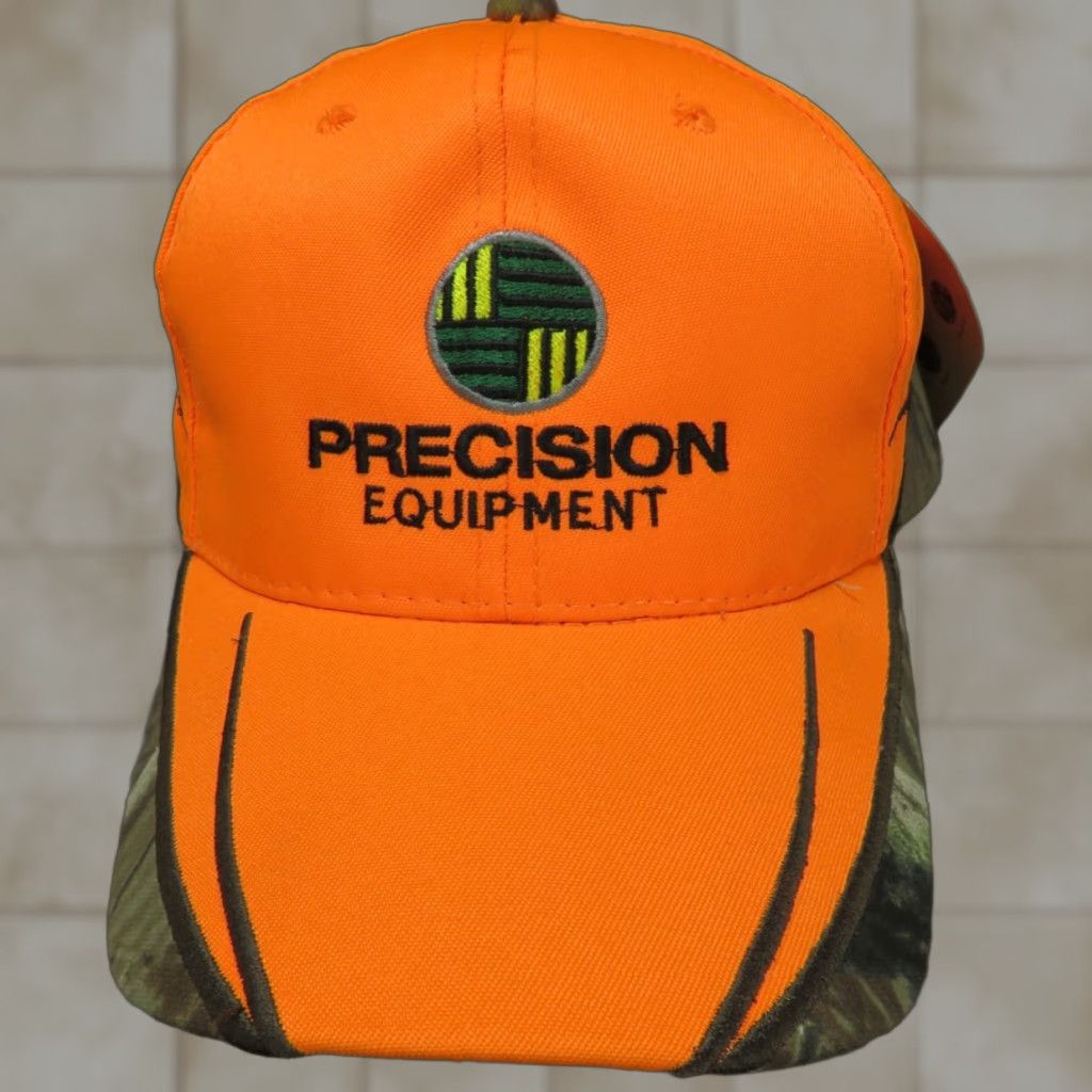 Vintage VTG NWT Precision Equipment camo Blaze Orange Saftey Hunting trucker cap hat Hat Cap Adjustable Snapback HaT 1980s Mens Womens Boys Girls Size 44L - 1 Thumbnail