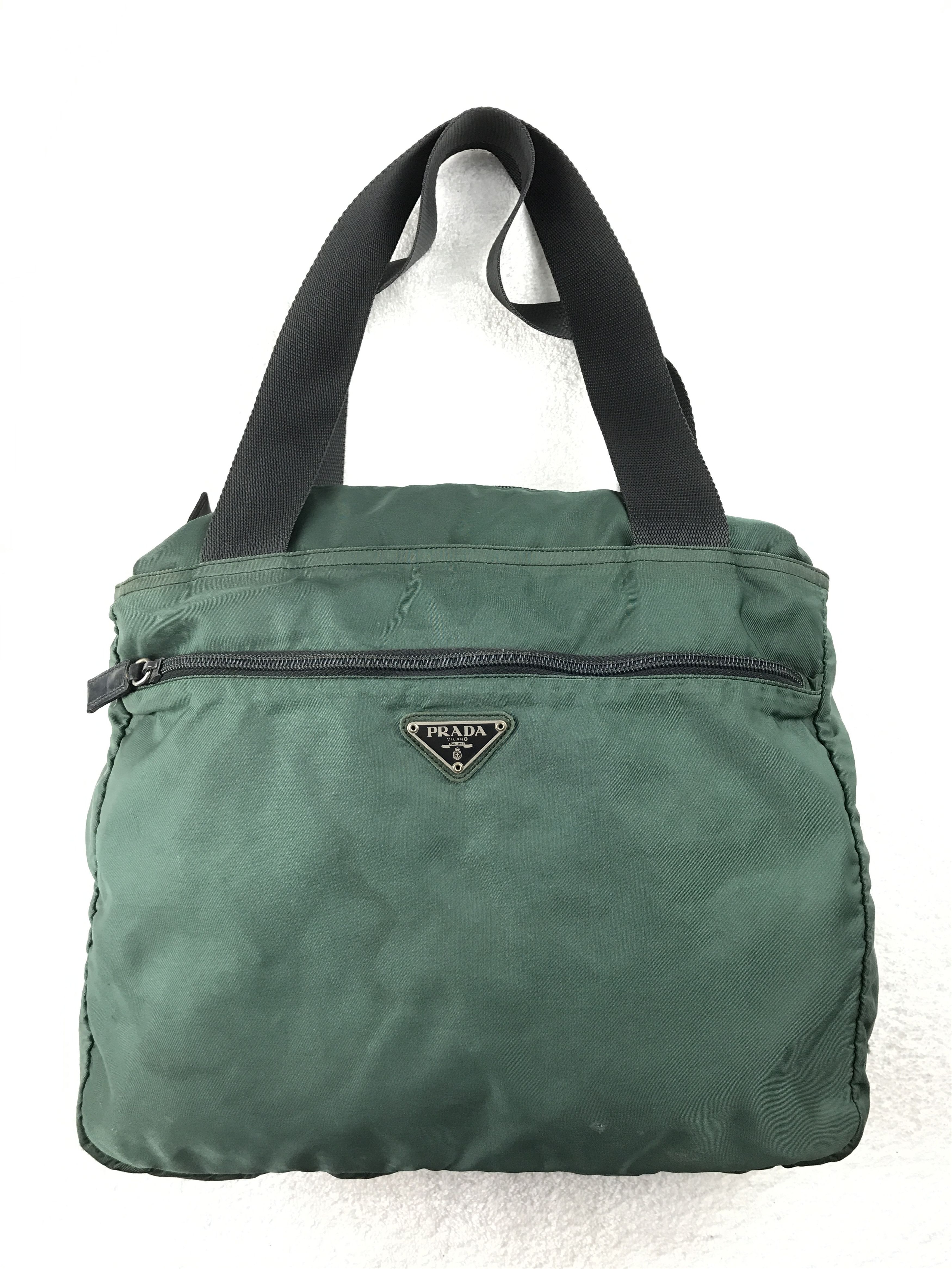 image of Vintage Prada Nylon Totebag in Green, Women's