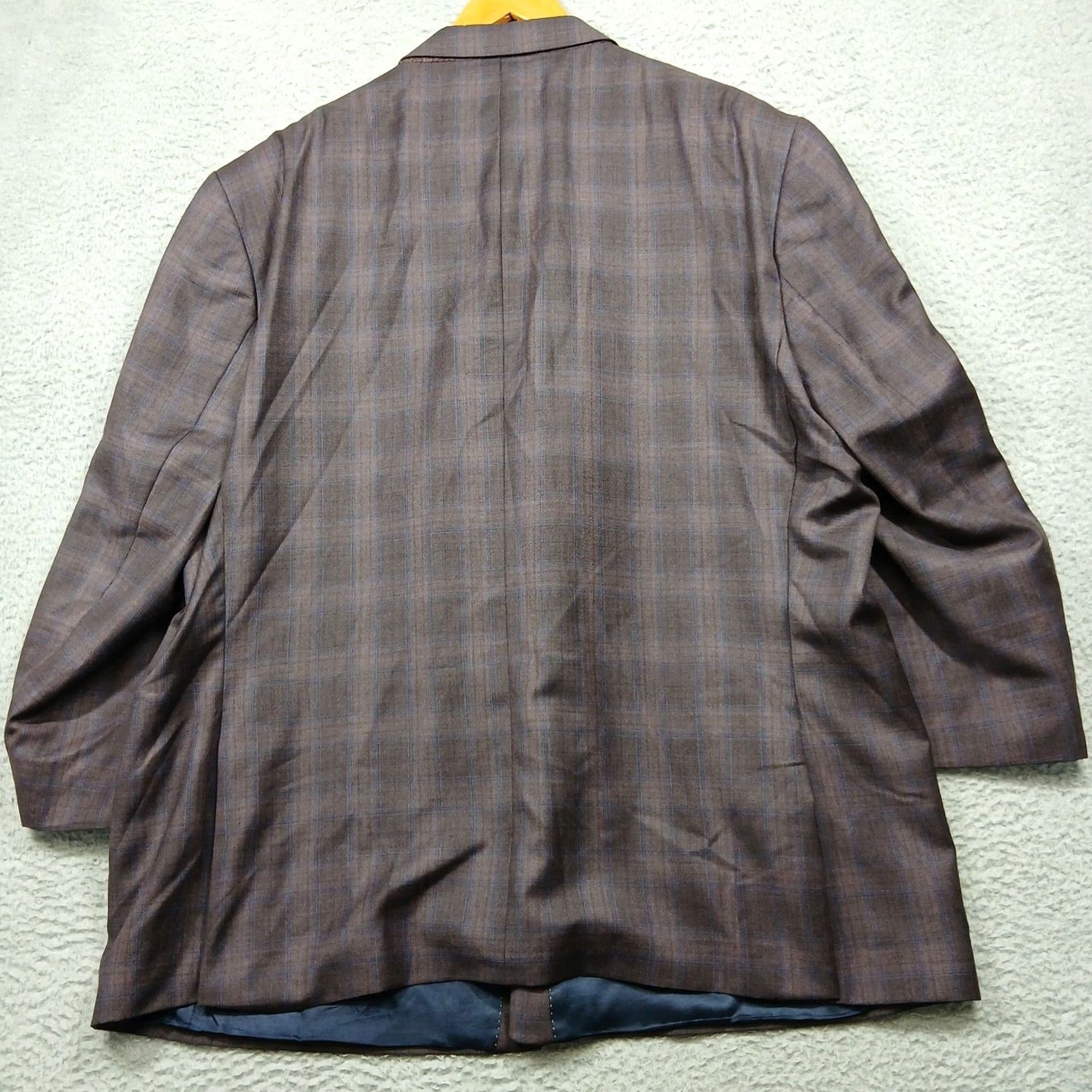 Jack Victor VINTAGE Jack Victor Blazer Sport Coat Brown Plaid 54R Wool Canada Men Size 54R - 3 Thumbnail
