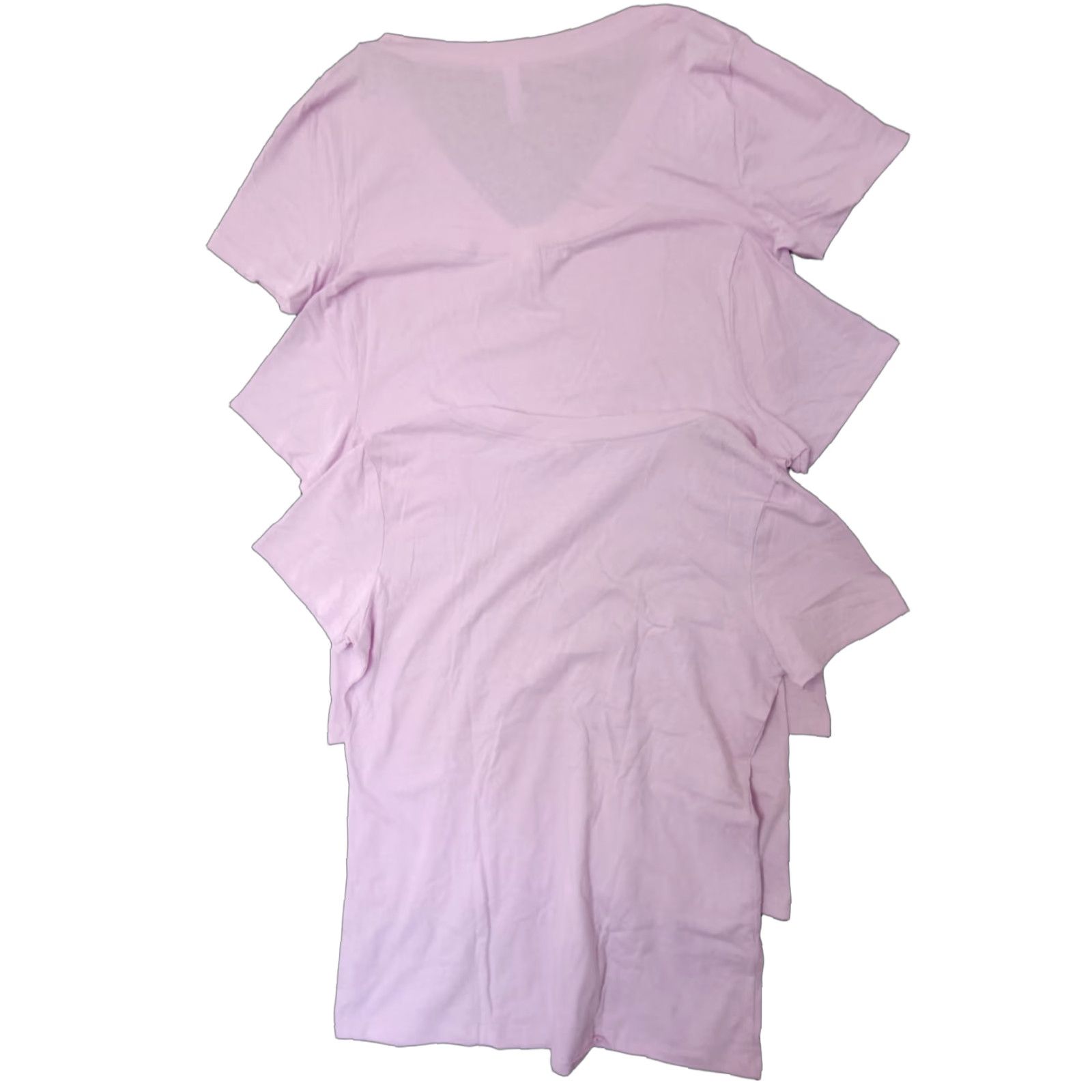 Next Level Next Level V-Neck Shirt Woman's Pink 2XL 3-Pack Short Sleeve Cotton Blend T-Shirt Casual Size XXL / US 16-18 / IT 52-54 - 1 Thumbnail
